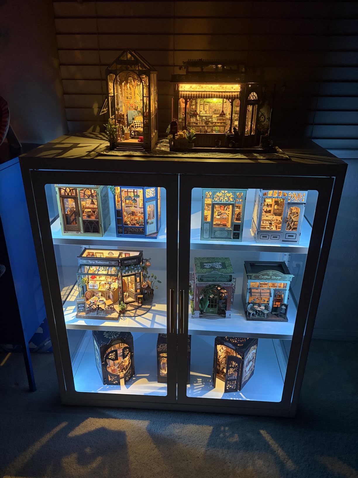 Display Cabinet with Glass Doors and Adjustable Shelves, 34