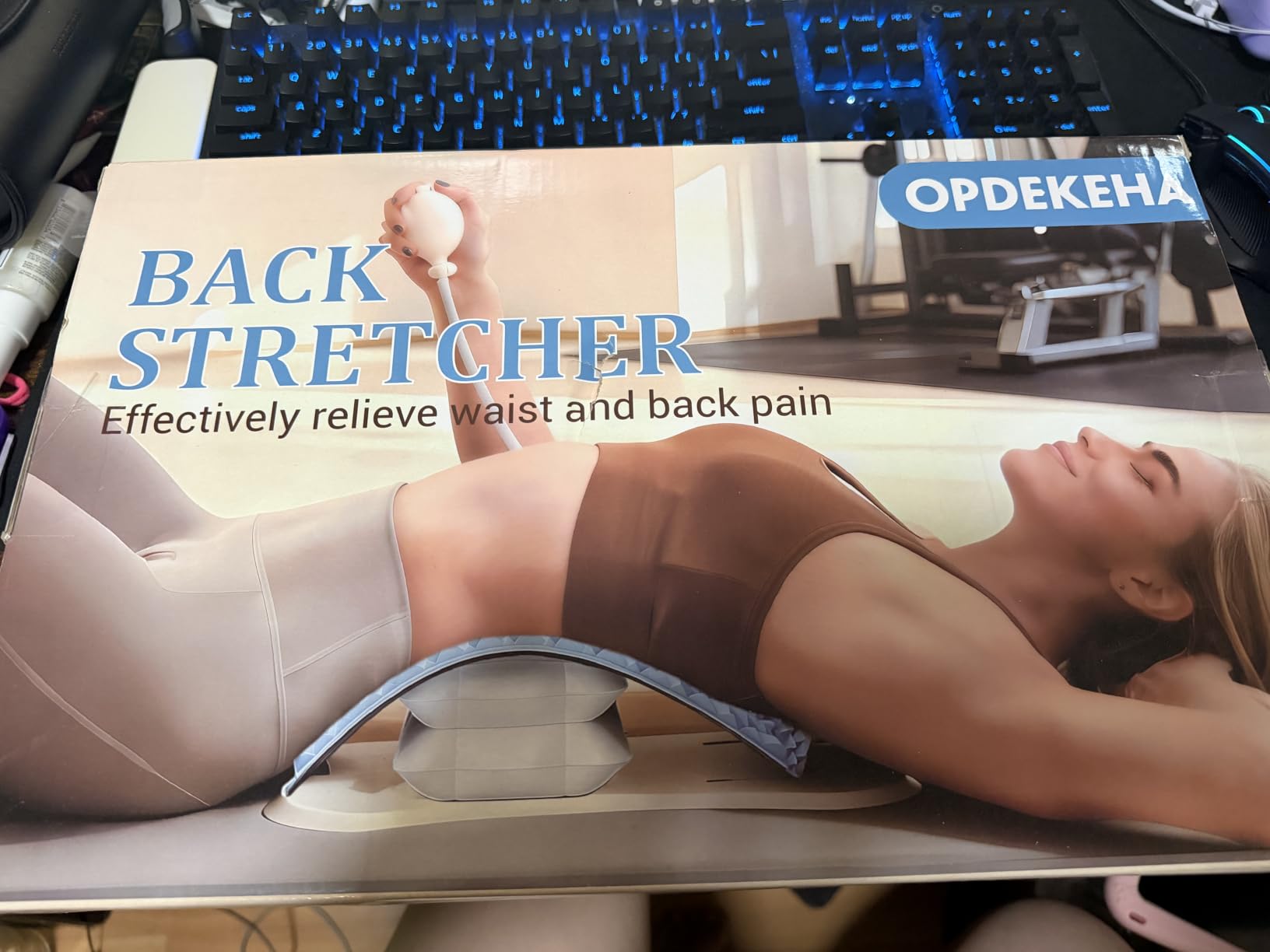Back Stretcher for Back Pain, Adjustable Height & Soft Sponge Material | Lumbar Back Stretcher With Acupressure Points, Air Pump Adjustable Height, Spine Stretching Support, Scoliosis, Manual Included customer photo 1