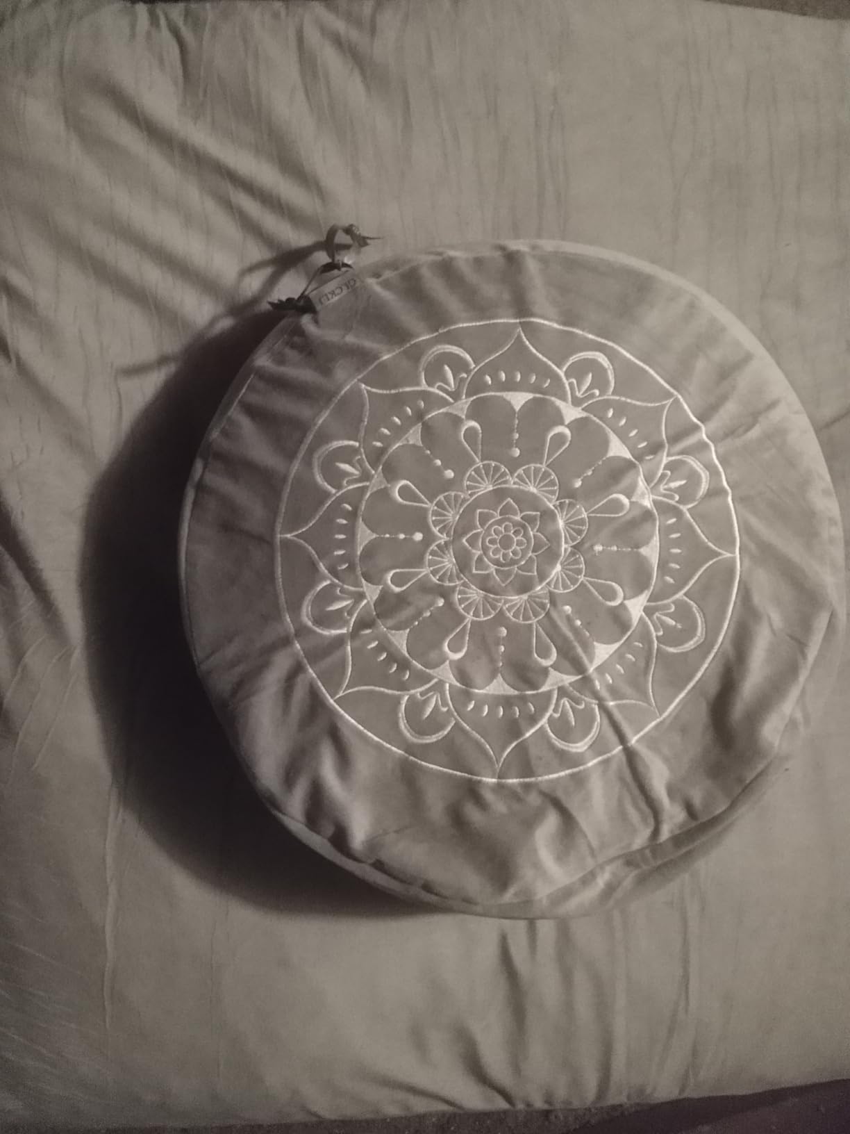 Meditation Cushion Set, Reversible Warm & Cooling Floor Pillow, Adjustable Floor Pillow for Yoga, Meditation & Sitting, Buckwheat Filling (Ink Black) customer photo 1