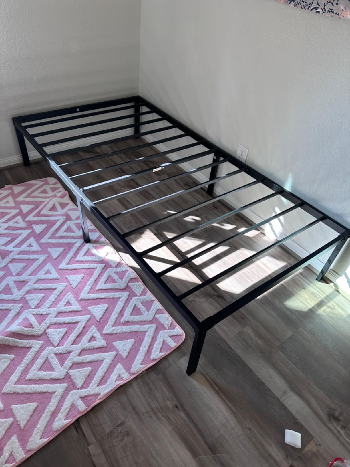 DUMOS Metal Bunk Bed Twin Over Twin with Ladder and High Guardrail, Heavy-Duty Steel Slats Support for Kids Teens Adults/Dorm, Under-Bed Storage Space, Noise Free, White customer photo 1