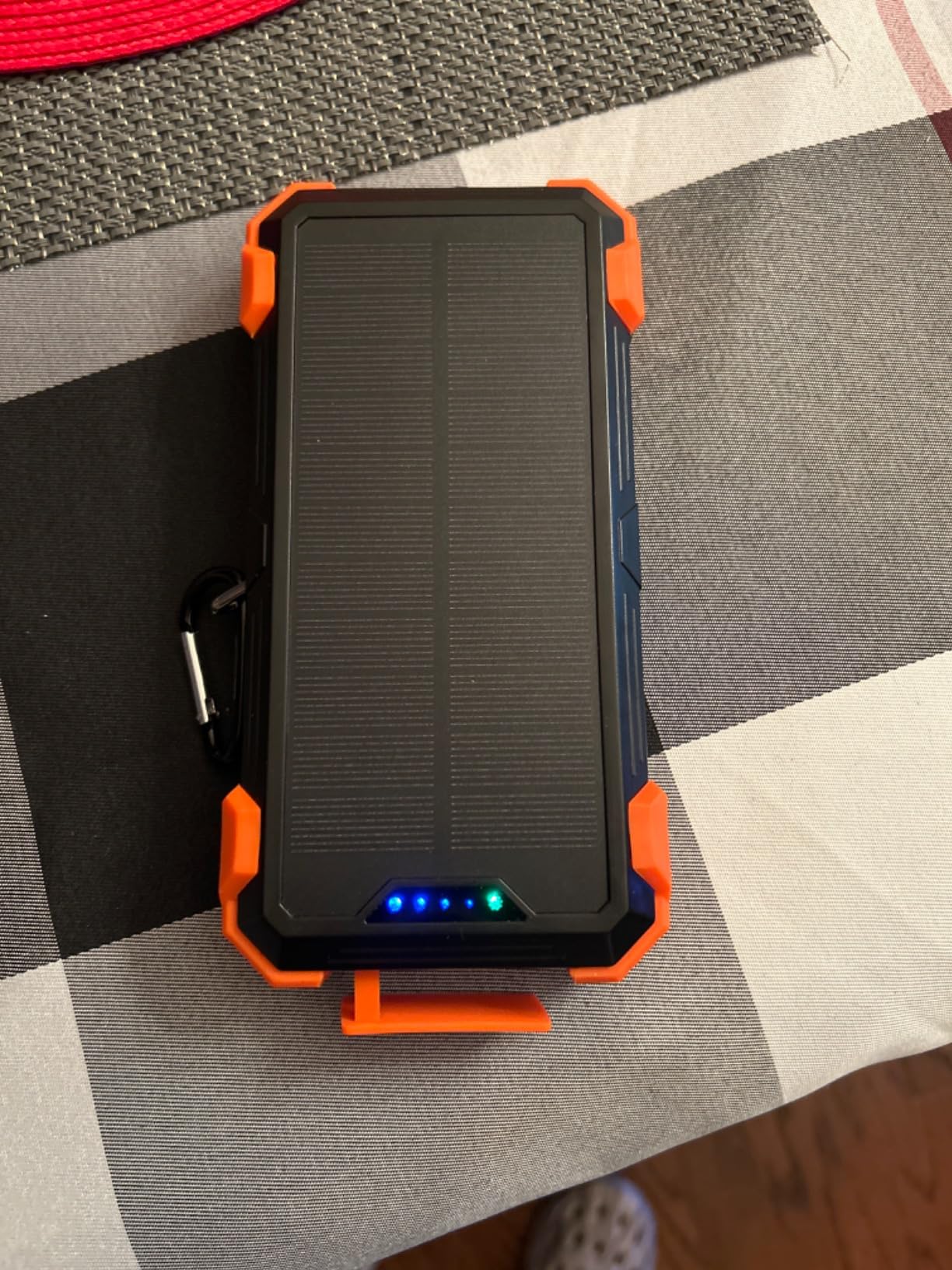 GOODaaa Solar Power Bank 24000mAh, Portable Charger with 4 Built-in Cables | Fast charging battery pack, SOS flashlight for iPhone 17/16, Samsung, outdoor use, camping essential, emergency preparedness customer photo 1