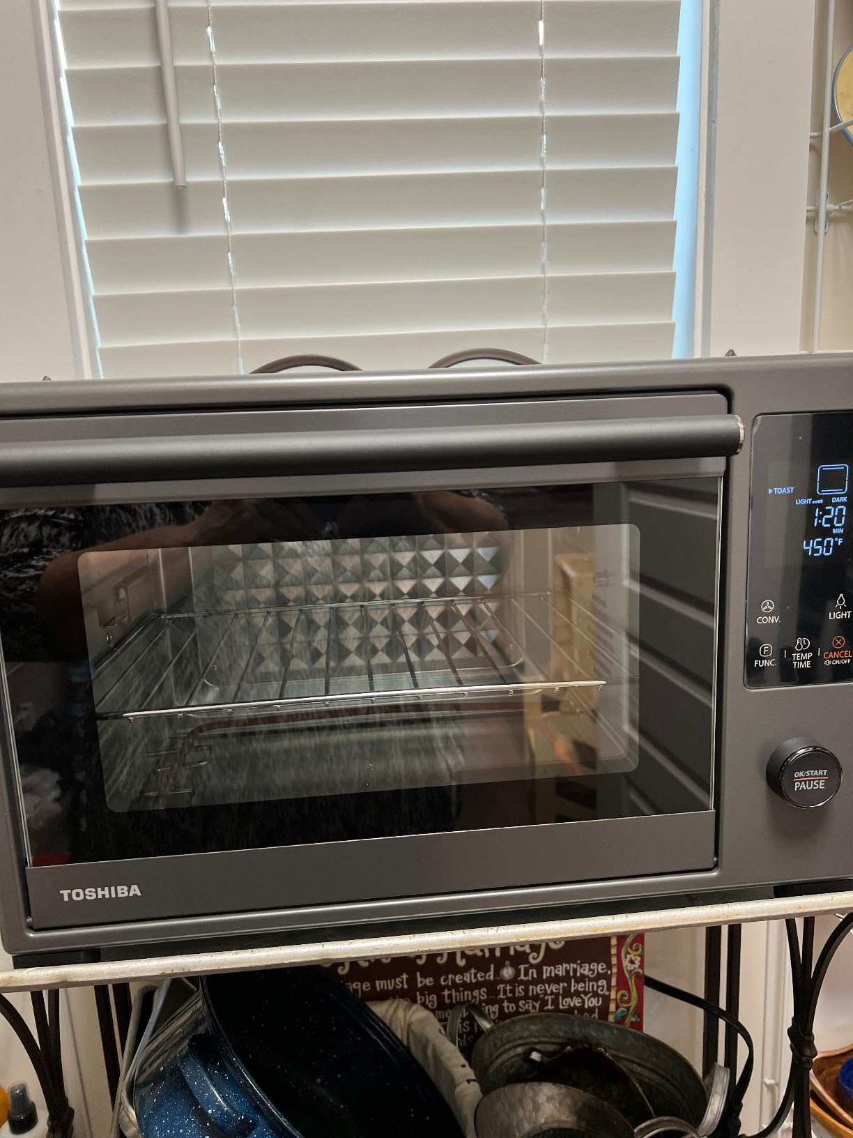 TOSHIBA 10-in-1 Convection Toaster Oven, 6-Slice Countertop Oven with Rotisserie, Black Stainless Steel customer photo 1