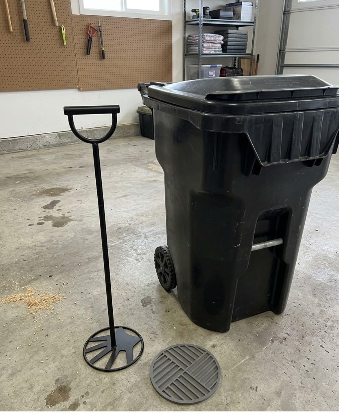 Trash Compactor for Kitchen All-Metal Manual Garbage Compressor, Extra Long | 28.7'' Freestanding Tamper Press Tool with Large Surface Area, No Electric Touchless Smasher Waste for Home and Outdoor Bin customer photo 1