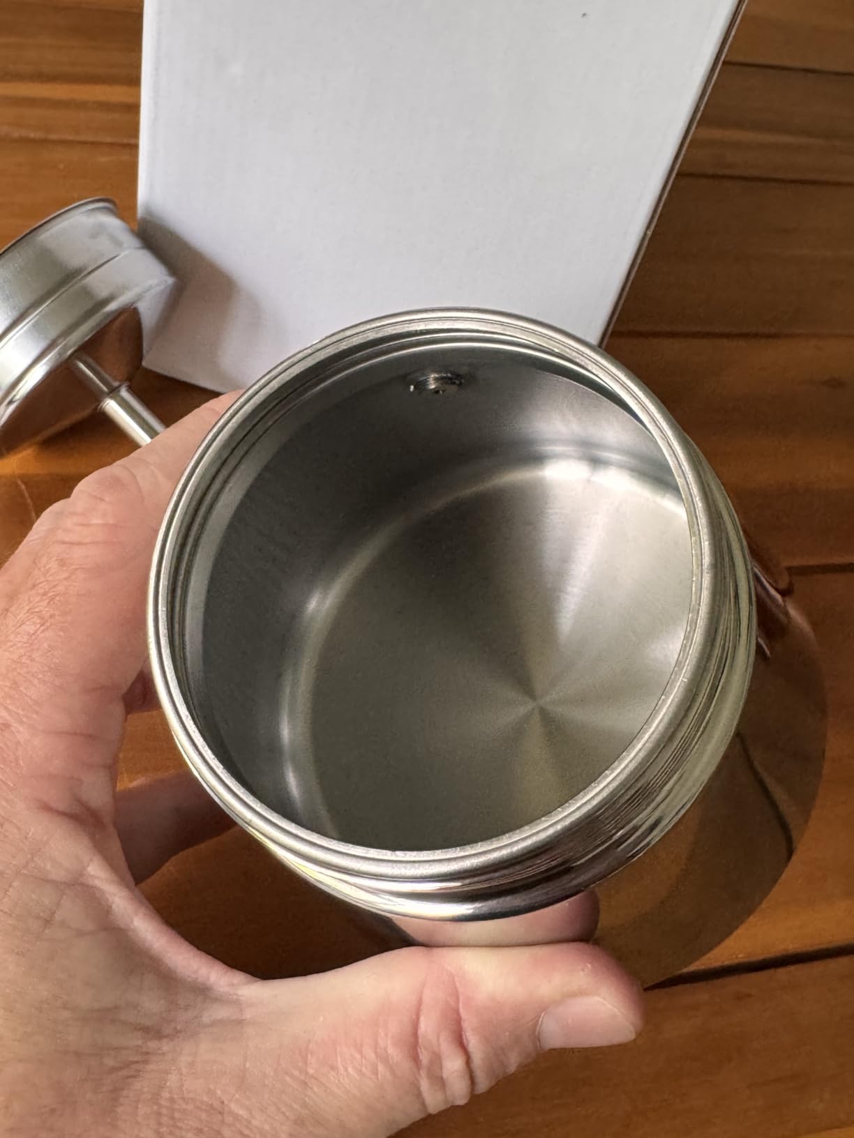 Stainless Steel Moka Pot, 12-Cup Stovetop Espresso Brewer, 600ml Rose Gold | Fits all stovetops, 430 conductive anti-burnt base, food-safe aluminum-free 304 steel, PVD rose gold finish, home & camp use customer photo 1