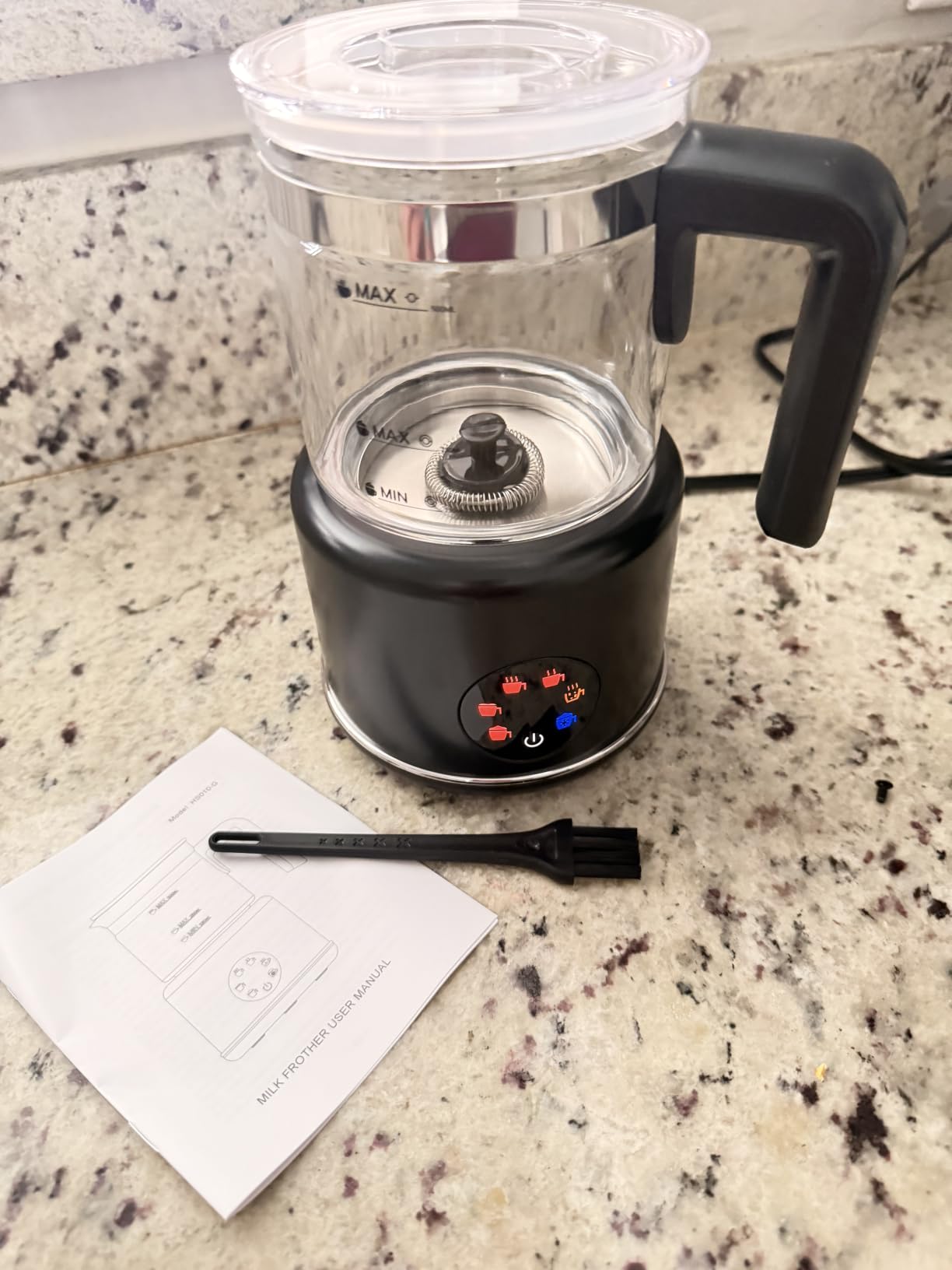Milk Frother and Steamer, 6 in 1 Milk Steamer and Milk Warmer, 17oz Auto Shut Off Electric Frother with Touch Screen, Hot/Cold Foam Maker for Coffee, Latte, Cappuccino, Hot Chocolate, White customer photo 2