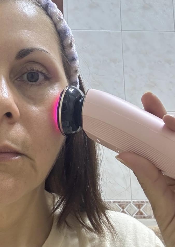 INIA Flare 3-in-1 Microcurrent Facial Device Red Light Therapy for Face | Beauty Device, Face Massager Tool with Heat & Vibration, for Puffiness & Smoothing, for Clear, Radiant, for Daily Skincare customer photo 2