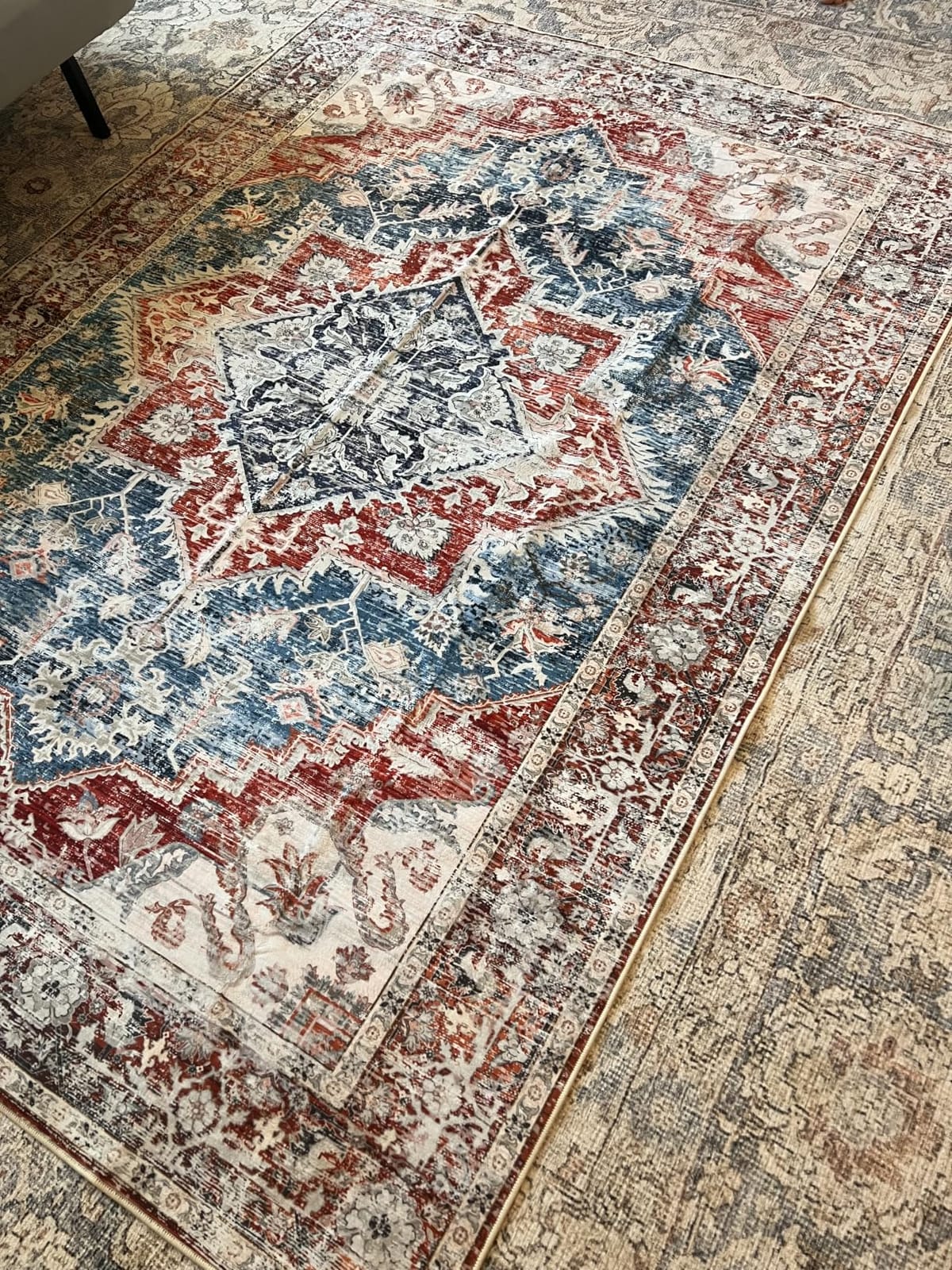 ANSSO Wool Rugs 8x10 for Living Room, 80% Merino Wool and 20% Cotton Soft Tufted Area Rug with Cotton Non-Slip Backing, Large Area Rug for Bedroom, Dining and Home Office (Beige Cream) customer photo 1