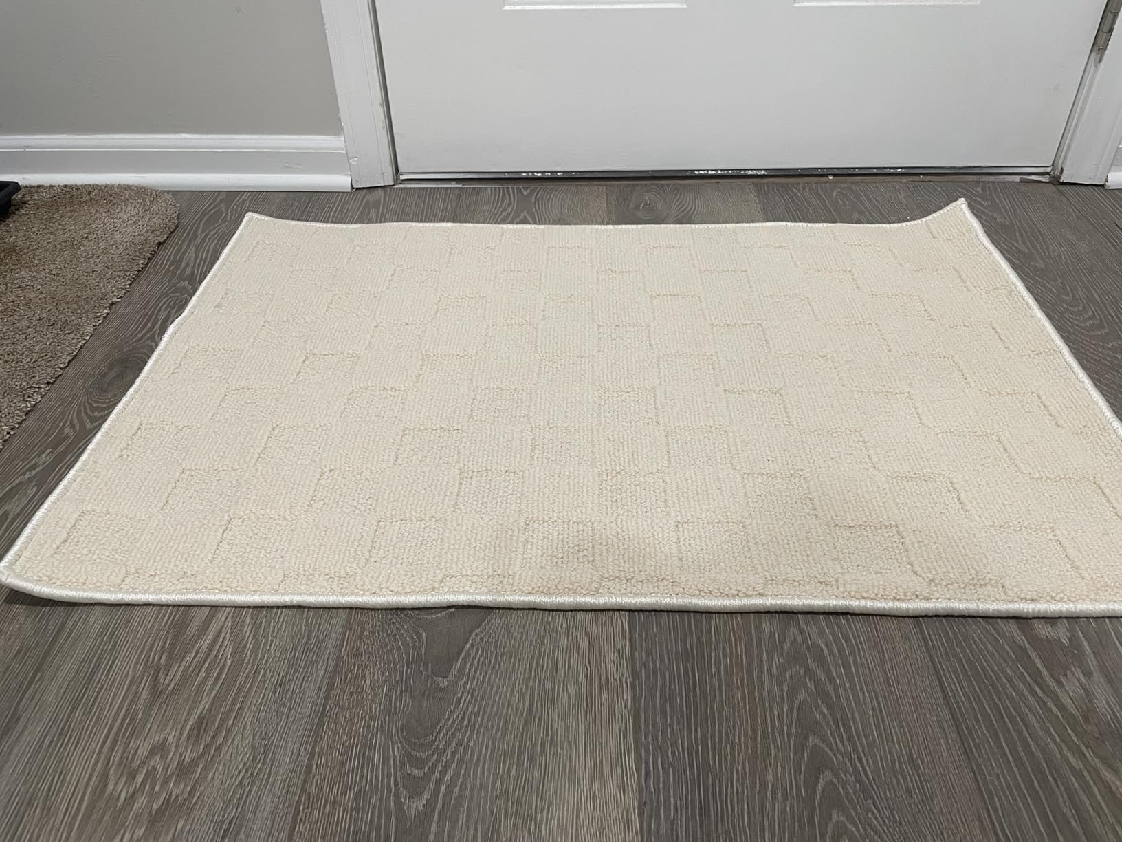 ANSSO Wool Rugs 8x10 for Living Room, 80% Merino Wool and 20% Cotton Soft Tufted Area Rug with Cotton Non-Slip Backing, Large Area Rug for Bedroom, Dining and Home Office (Beige Cream) customer photo 2