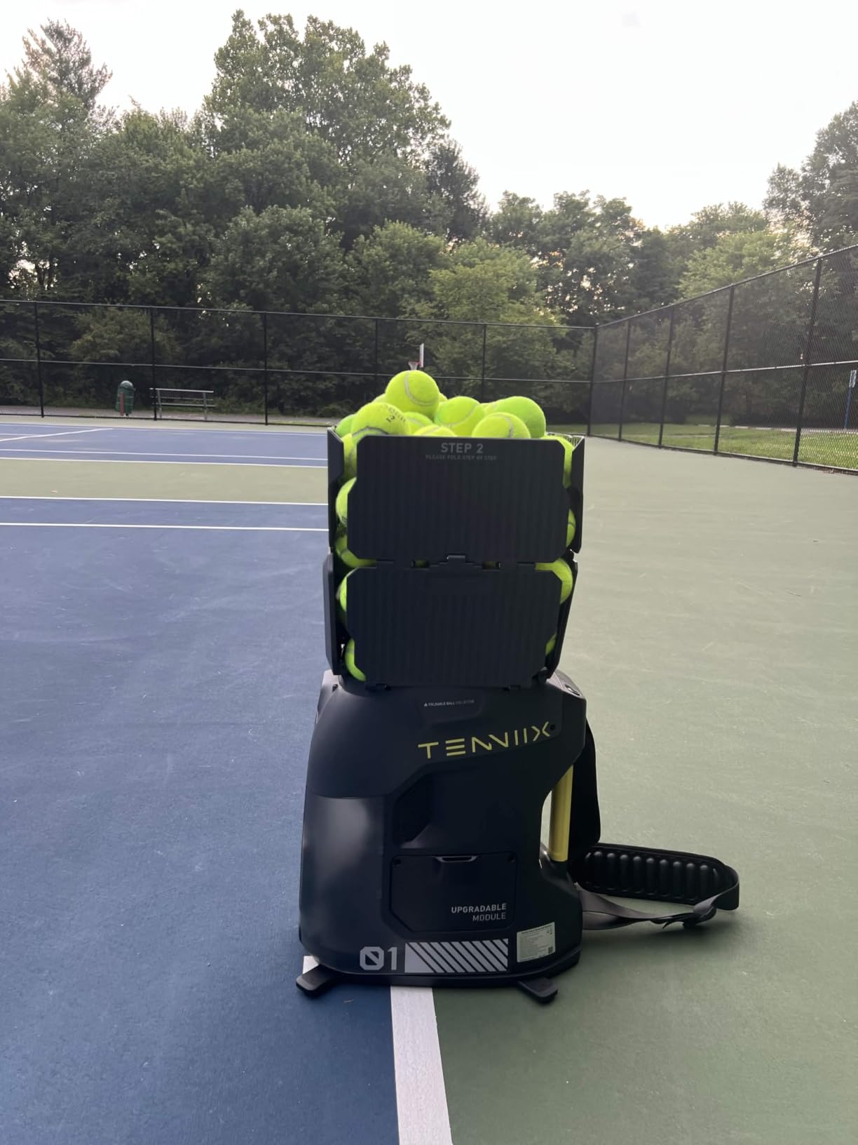 Basic Tennis Ball Machine, 18.7LB Portable Tennis Robot | 4H Runtime & 100+ Ball Capacity, Smart App & Voice Control, Multi-Training Mode, LED Display, 75MPH, Ideal for Beginner & Pro customer photo 1
