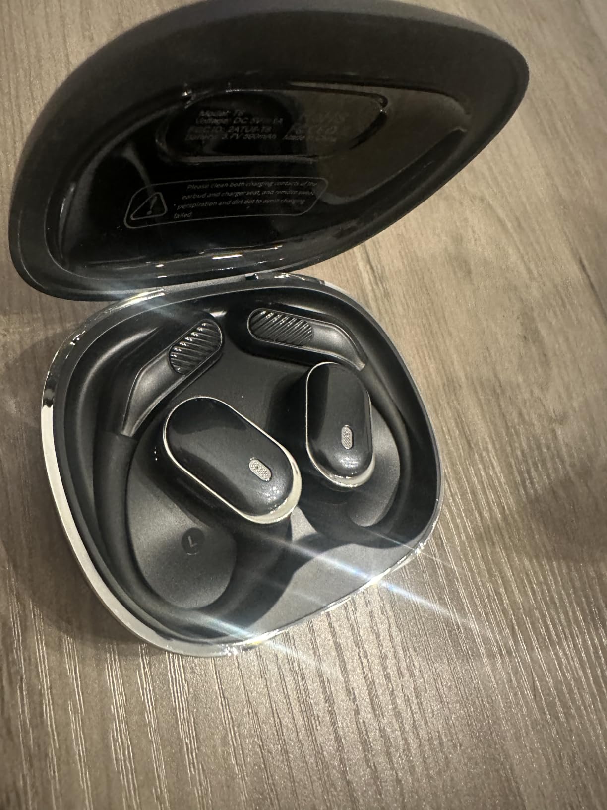 TRAUSI Wireless Earbuds Bluetooth 5.4 Headphones, IPX7 Waterproof Stereo Earphones with Noise Cancelling Mic, Open Ear Buds with Ergonomic Ear Hook for Fitness/Sports/Travel (Black) customer photo 1