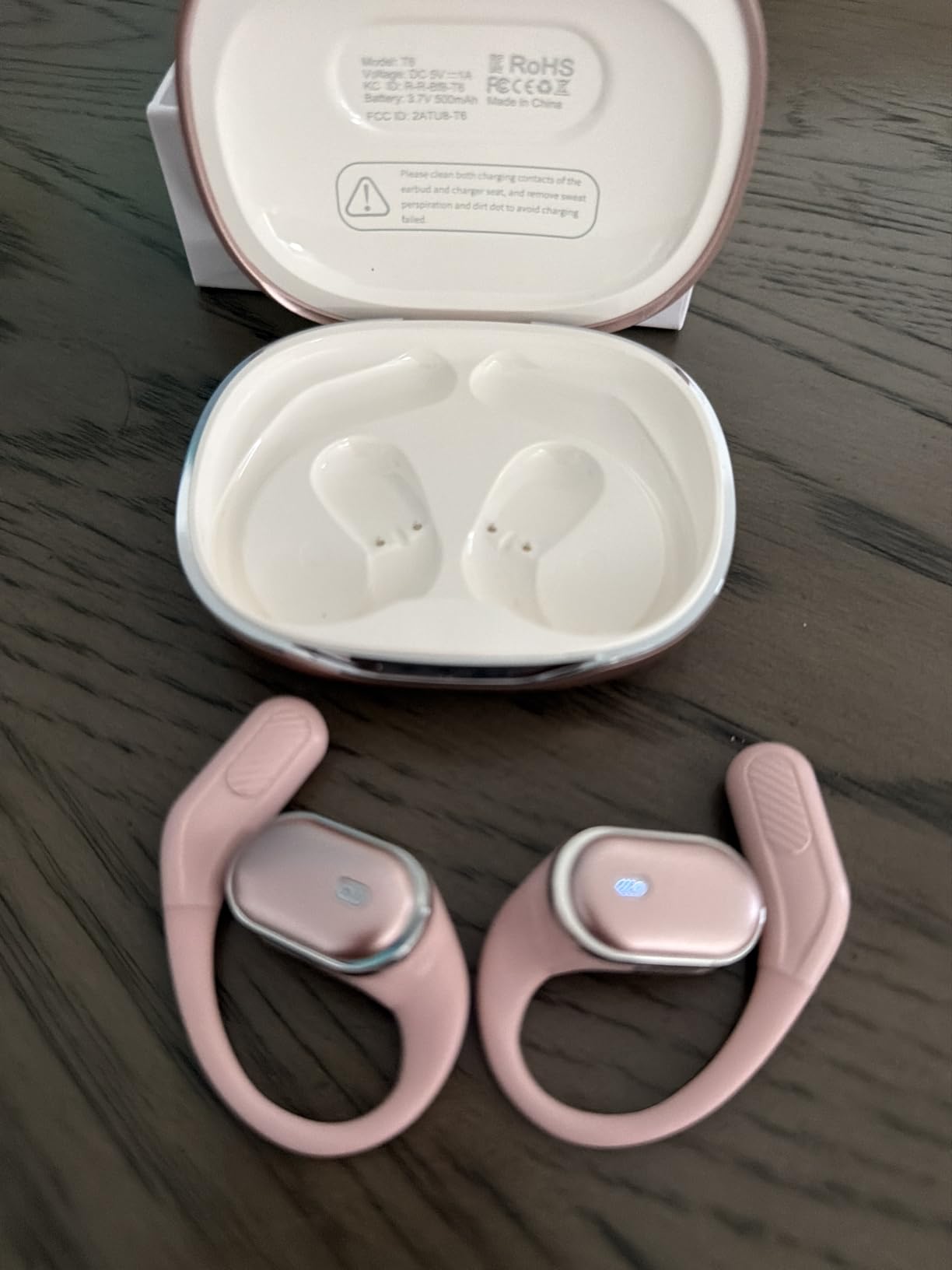 TRAUSI Open Ear Wireless Earbuds Bluetooth Headphones, 80H Playtime Stereo Ear Buds with ENC Noise Cancelling, Fast Charging, IPX7 Waterproof Sports Earphones with Earhook for Running/Workouts Black customer photo 1