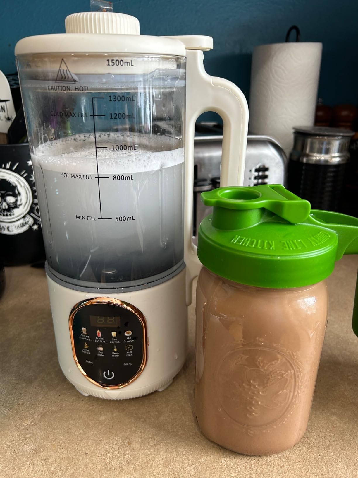 50oz Nut Milk Maker, 10 in 1 Automatic Nut Milk Maker with 20 Blades | Almond Milk Machine, Based Milks Homemade Oat, Chowder, Juice, Soy Milk Machine with Delay Start, Boil Water, Keep Warm & Auto Clean customer photo 1