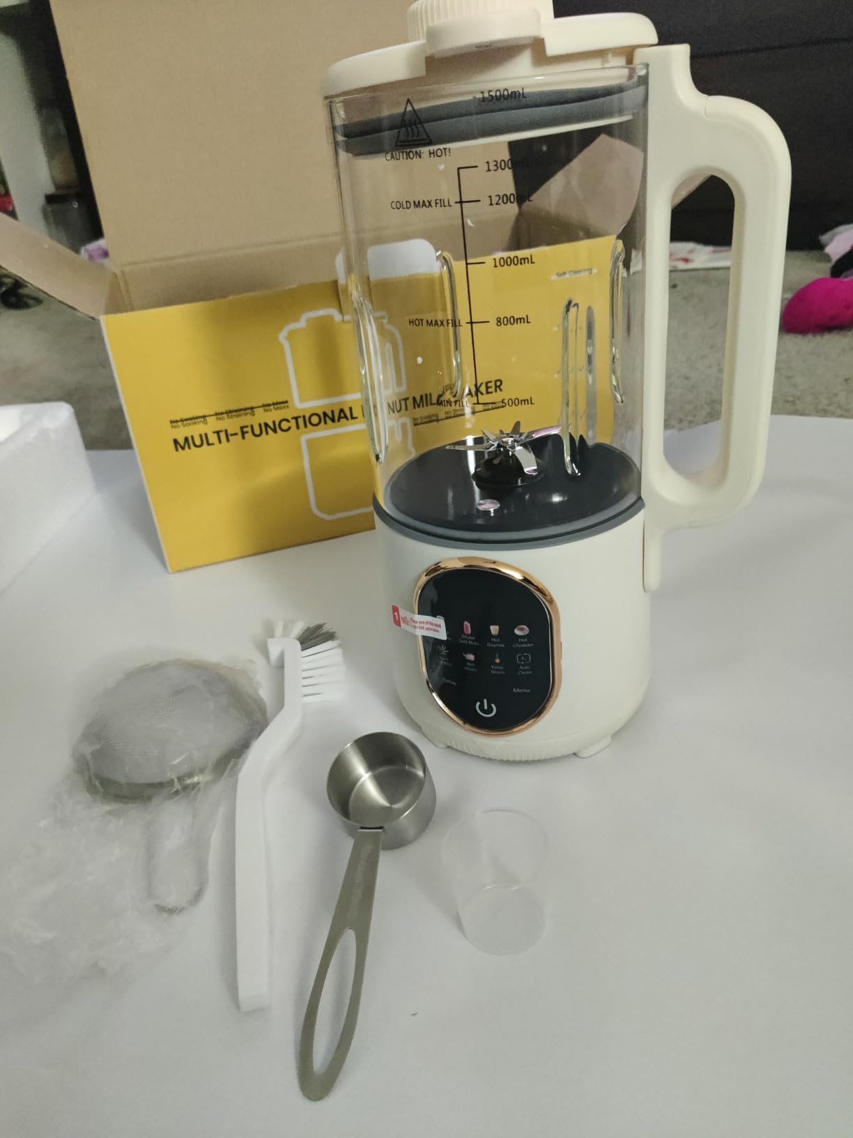 50oz Nut Milk Maker, 10 in 1 Automatic Nut Milk Maker with 20 Blades | Almond Milk Machine, Based Milks Homemade Oat, Chowder, Juice, Soy Milk Machine with Delay Start, Boil Water, Keep Warm & Auto Clean customer photo 2