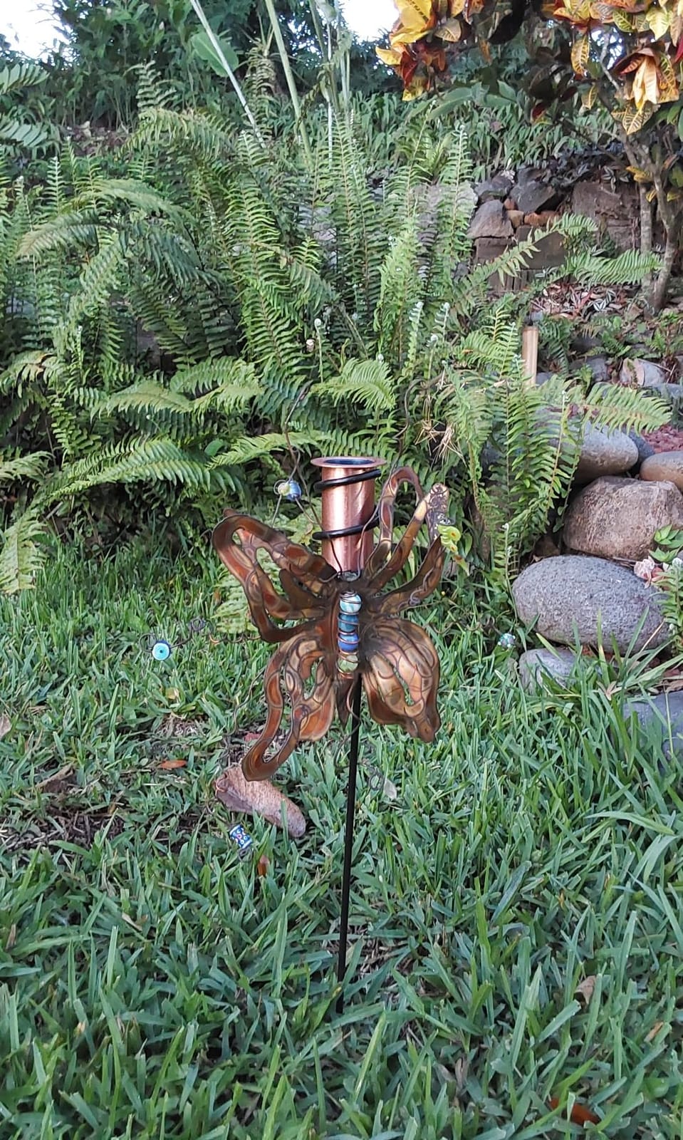 WCRG Copper Rain Gauge for Yard, Steel Stake - Outdoor Sprinkler Gauges, Shatterproof, Winter-Safe, Accurate, Decorative - The Original Floating Rain Gauge, USA Assembled & Designed customer photo 1