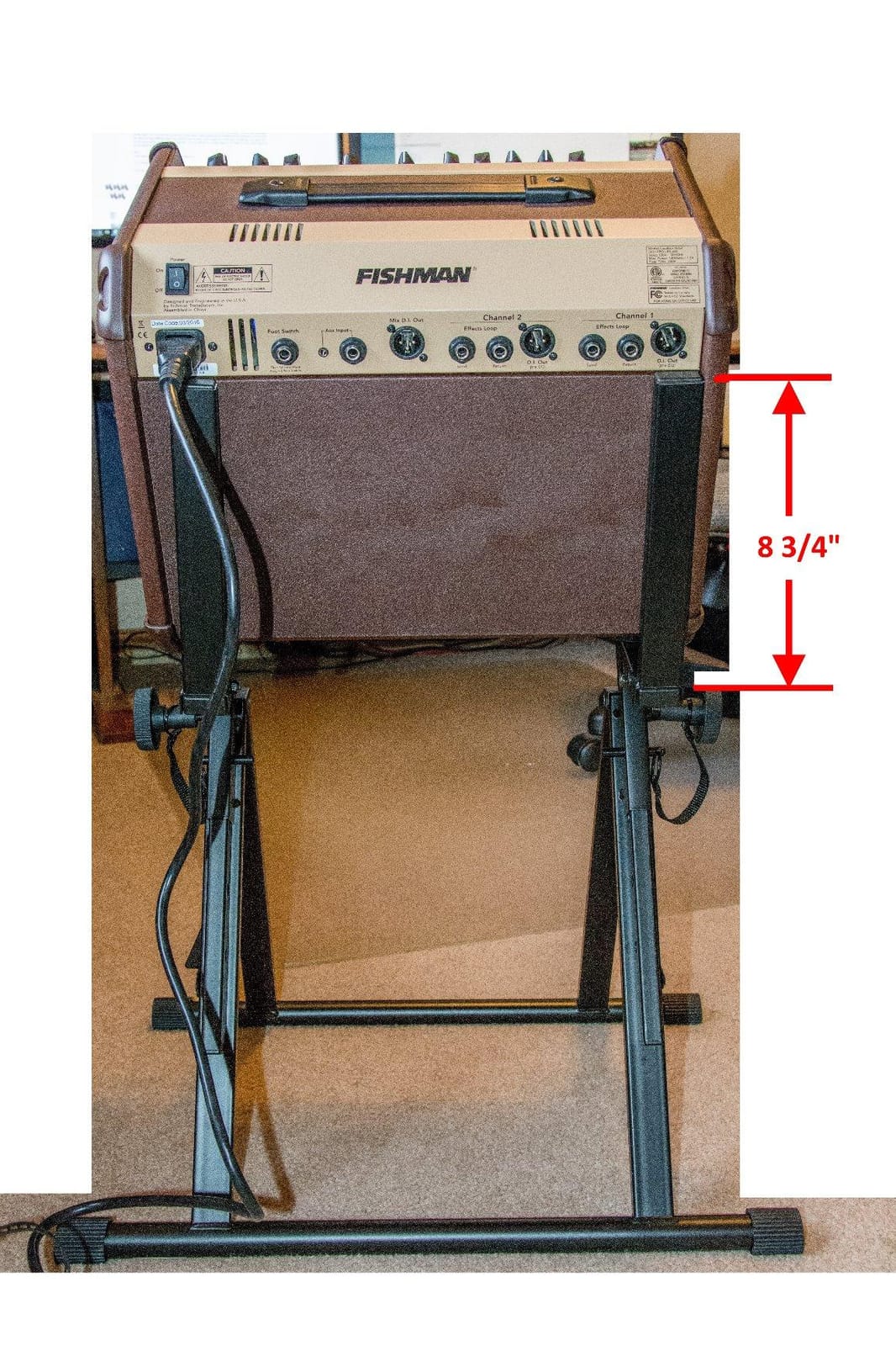 On-Stage RS7000 Tilt-Back Amp Stand (for Angling and Elevating Guitar Combo Amplifiers and Extension Speakers, Steel Construction, Up to 150LBs, Adjustable Height 17-24