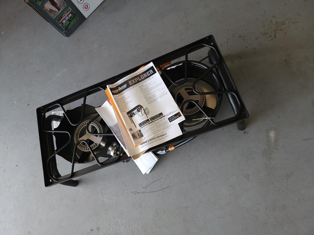Camp Chef Explorer, Two Burner Stove, Two 30,000 BTU's cast-aluminum burners, Cooking Dimensions: 14 in. x 32 in, Black customer photo 2