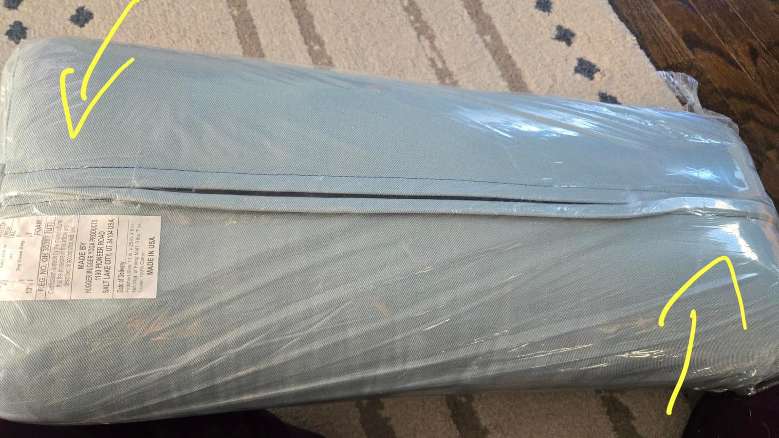 Hugger Mugger Standard Yoga Bolster - Firm, Supportive, Handmade, Durable customer photo 2