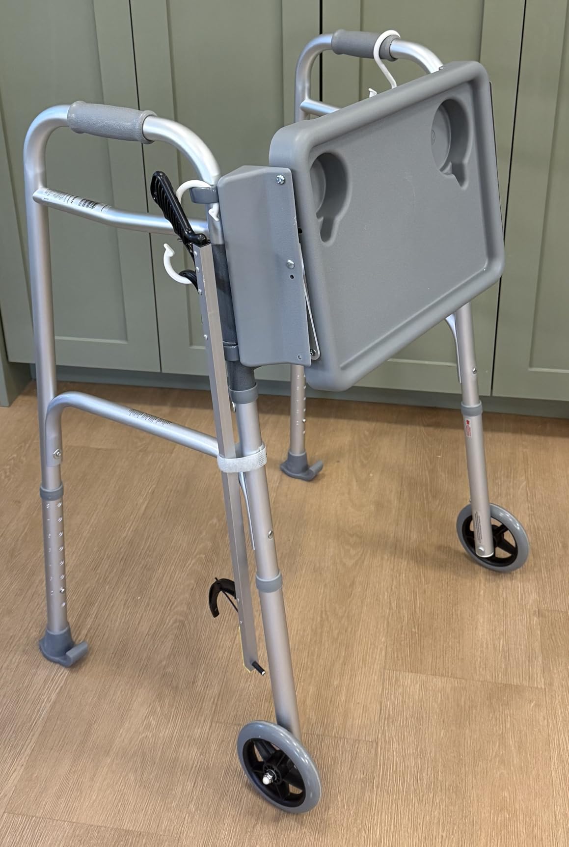DMI Walker Tray, Rollator Tray, Mobility and Walker Accessory Tray Table Fits Most Standard Walkers, Folding with Two Cup Holders and Tool Free Assembly, 16 x 11.8 inch customer photo 1