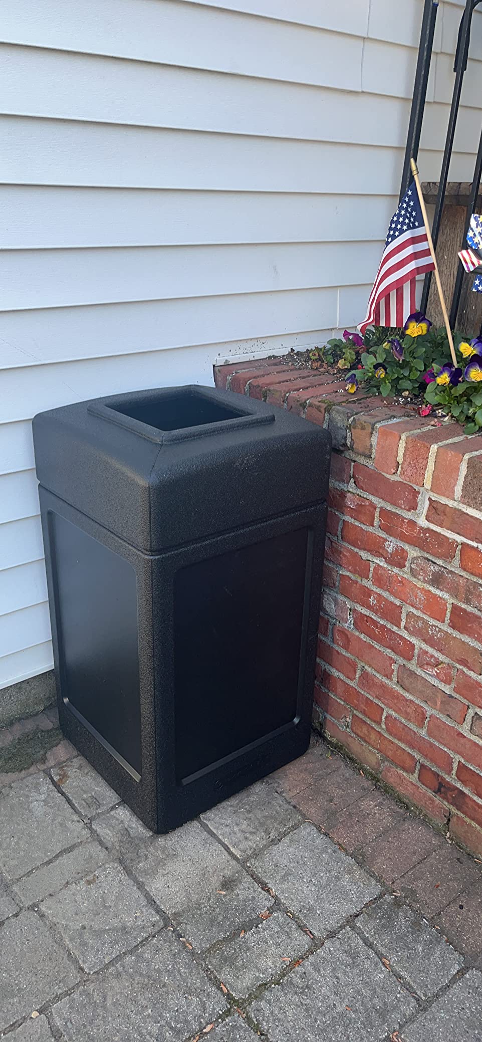 Commercial Zone 732101 Open-Top Indoor/Outdoor Square 42 Gallon Large Waste Trash Container Bin, Black customer photo 2