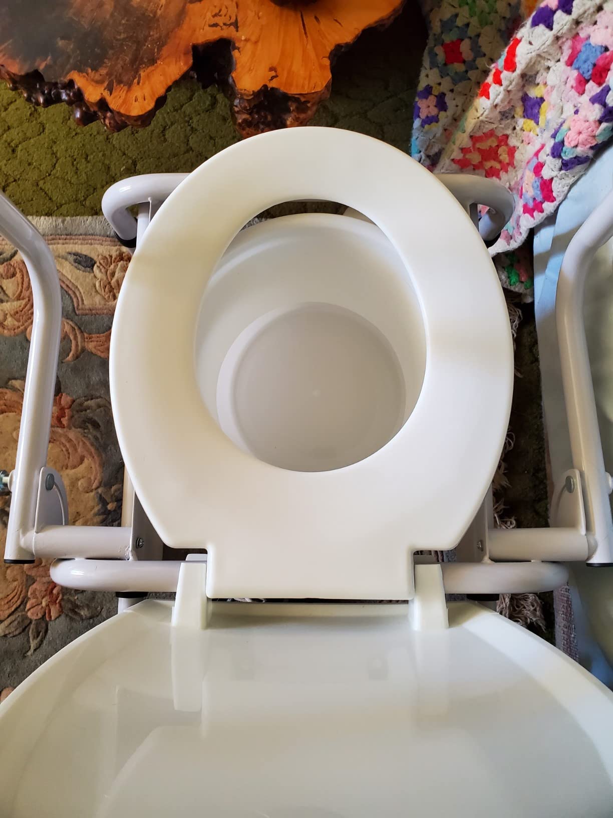 DMI Portable Toilet for Adults, Deluxe Commode for The Elderly, FSA HSA Eligible, Drop Arm Commode for Easy Transfers, Steel Portable Toilet or Porta Potty, Easy No Tool Assembly, White customer photo 2