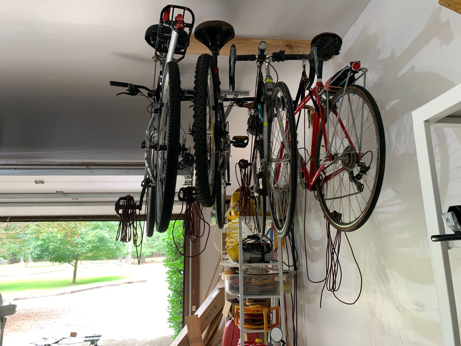 HARKEN Hoister - Overhead Garage Storage 1 Point Hoist System for Bikes, Ladders (45lb Capacity, 10ft Ceiling) Space-Saving Organization, Easy One-Person Operation, Safe Anti-Drop, Self-Leveling customer photo 1