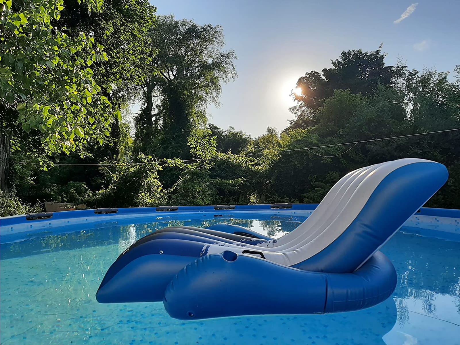 INTEX Inflatable Floating Swimming Pool Recliner Lounge Chair for Adults | 58868EP - Large Water Lounger with Contoured Backrest, Armrests, 2 Cupholders for Tanning & Relaxing customer photo 2