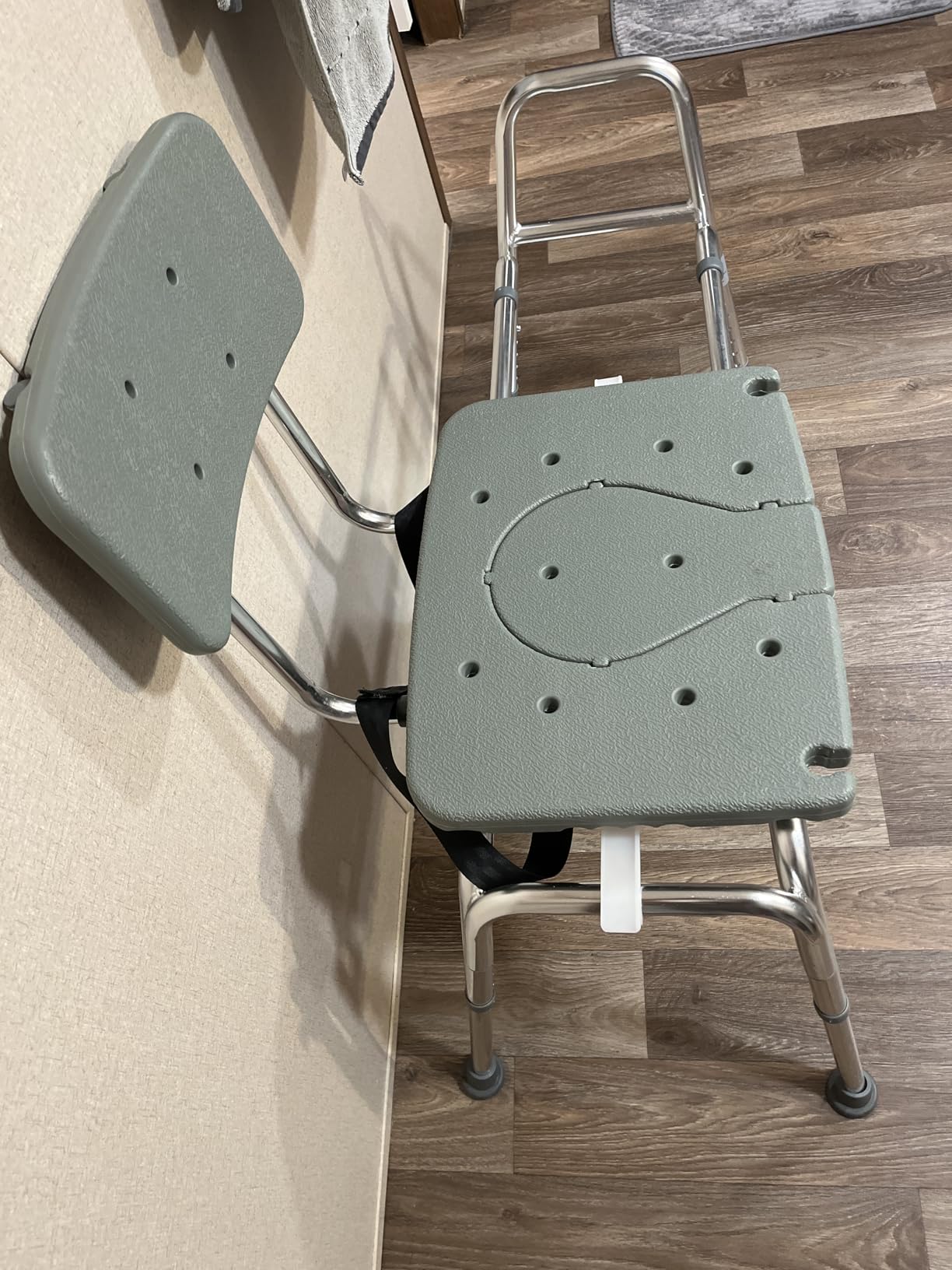 DMI Tub Transfer Bench and Shower Chair with Non Slip Aluminum Body, FSA Eligible, Adjustable Seat Height and Cut Out Access, Holds Weight up to 400 Lbs, Bath and Shower Safety, Transfer Bench customer photo 1