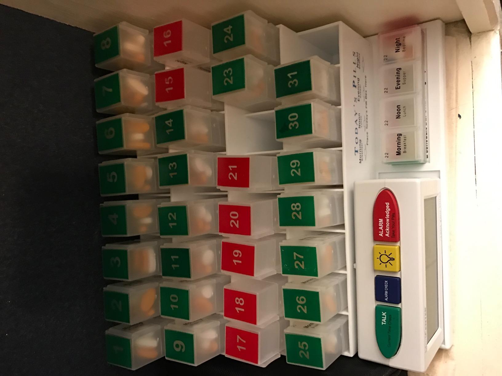 MedCenter 31-Day Pill Organizer System with 4-Time Talking Alarm customer photo 2