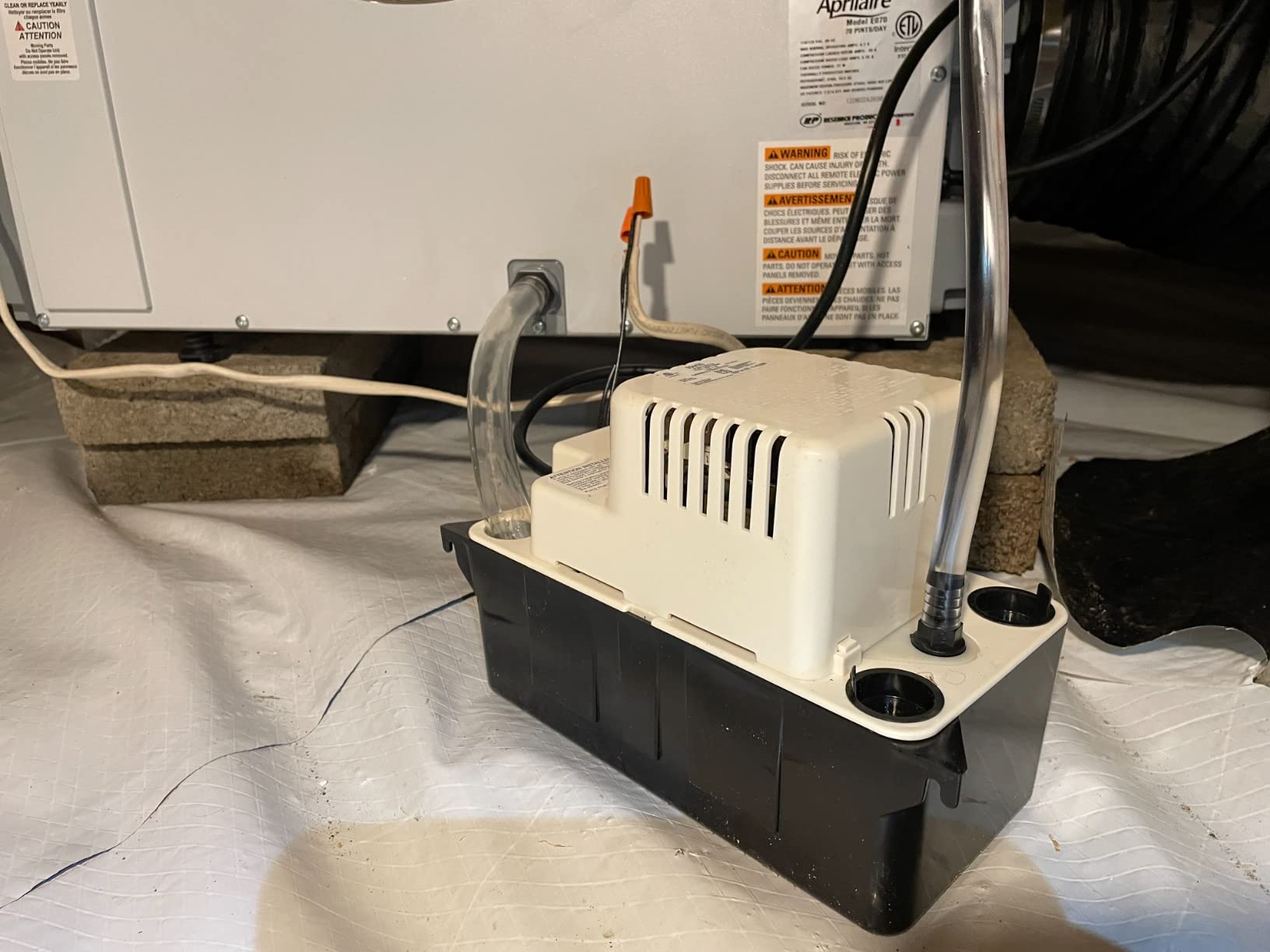 Little Giant VCMA-20ULS 115 Volt, 80 GPH, 1/30 HP Automatic Condensate Removal Pump for HVAC/Refrigeration Systems/Dehumidifiers with Overflow Detection Switch and 6-Foot Cord, White/Black, 554425 customer photo 2