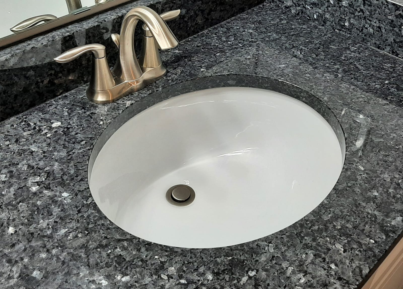 Moen Eva Brushed Nickel Two-Handle 4-Inch Centerset Bathroom Faucet with Drain Assembly, Bathroom Faucets for Sink 3-Hole, 6410BN customer photo 2