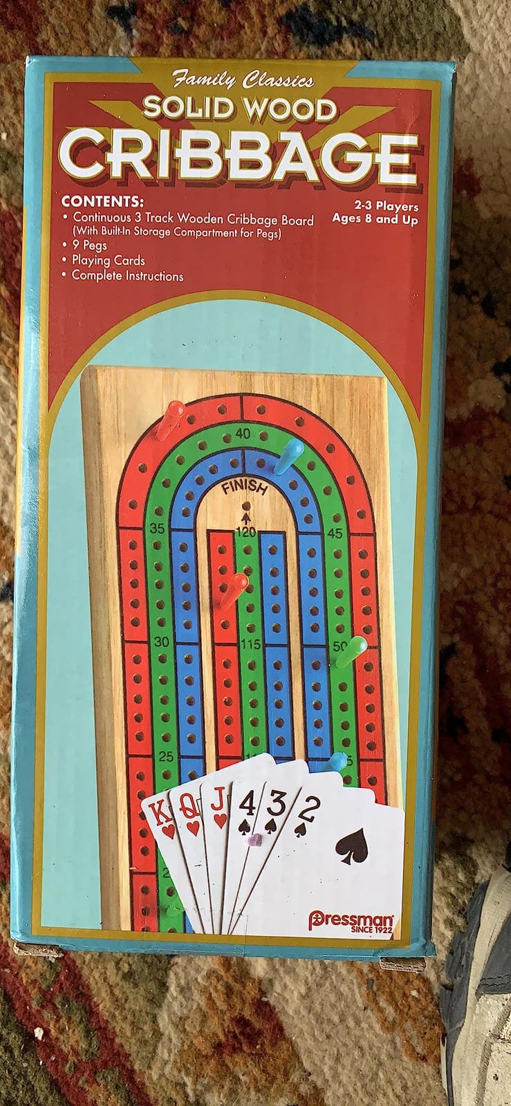 Family Classics Cribbage - Solid Wood Continuous 3 Track Board with Built-In Storage Compartment for Pegs customer photo 2