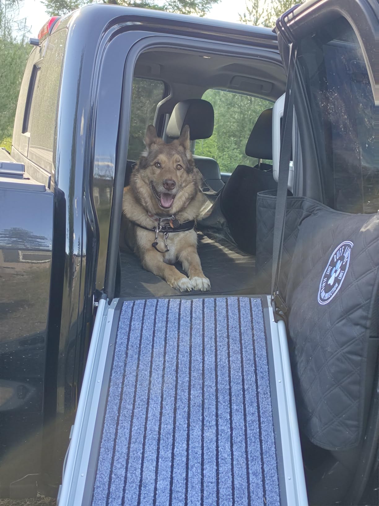 PetSafe Happy Ride Extra Long Telescoping Dog Ramp, Portable Pet Ramp for Cars, Trucks & SUVs with Adjustable Sizing | Extends 47-87 in to Reach Tall Trucks & SUVs, Rubber Feet, Side Rails, Safety Latch for Storage, Supports Dogs up to 300 Lb customer photo 2