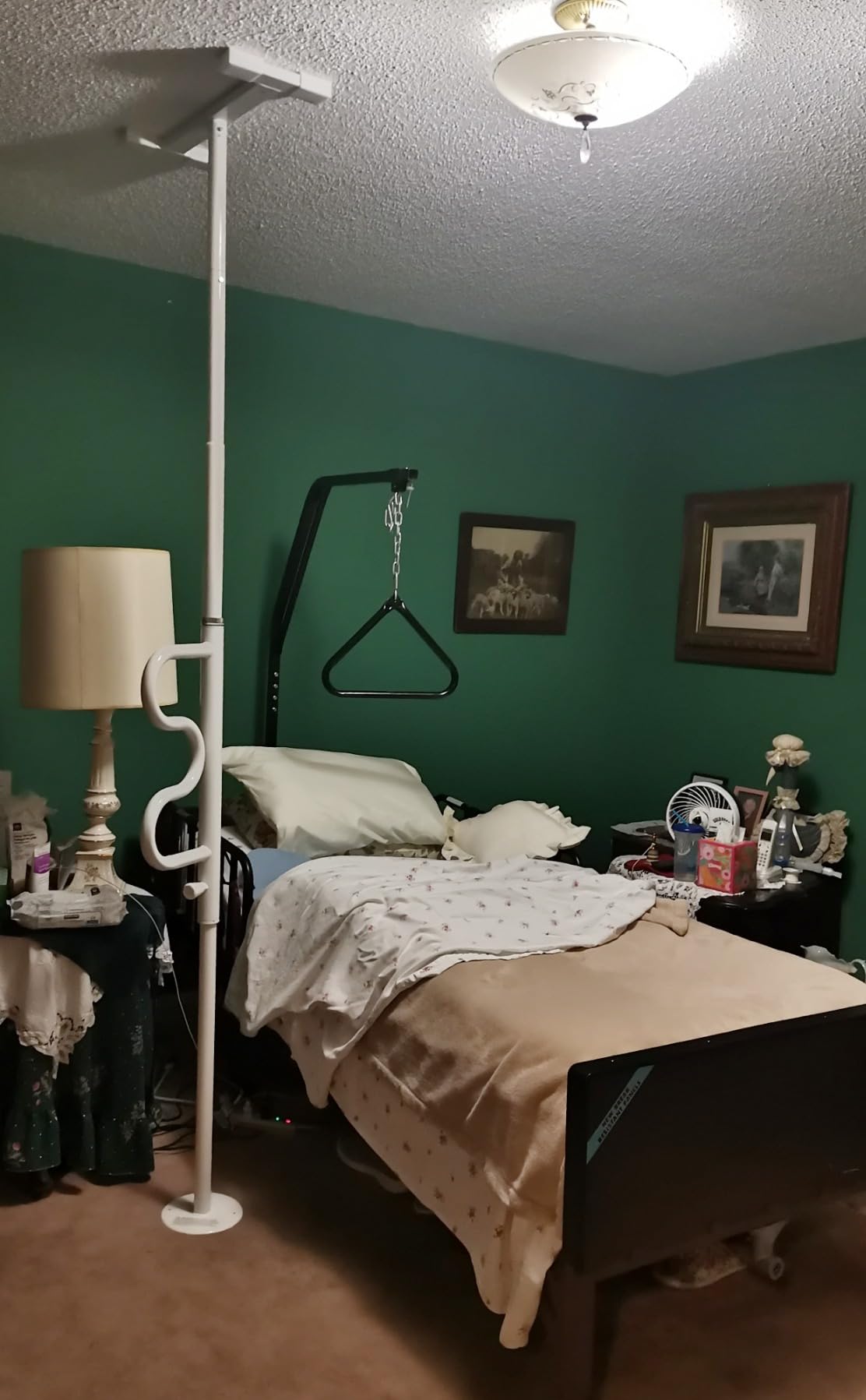 Stander Wonder Pole, Security-Pole and Curve Grab Bar, Tension Mounted Floor to Ceiling Transfer-Pole for Seniors, Elderly Adults, Bathroom Safety Assist and Stability Rail, White customer photo 2