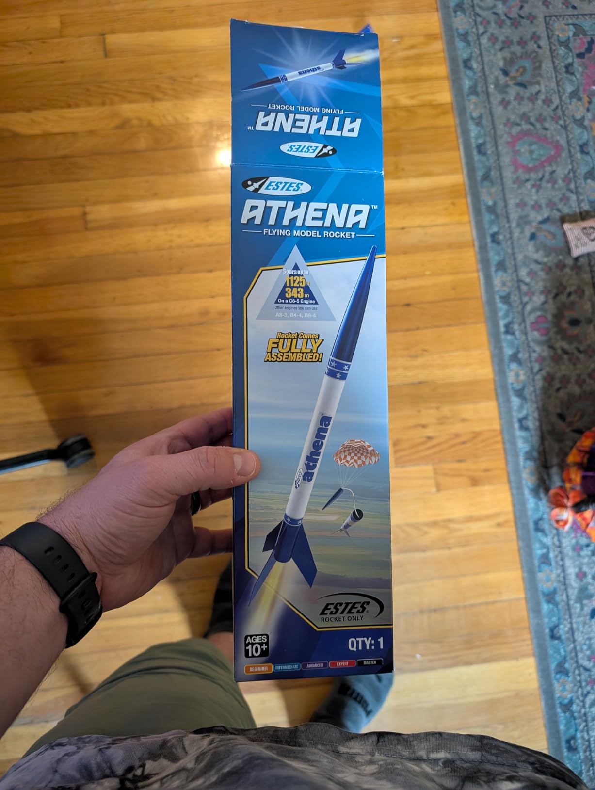Estes 2452 Athena Rocket-Building Kit, Prebuilt Beginner Flying-Rocket Model Kit for Ages 10+, Blue customer photo 1