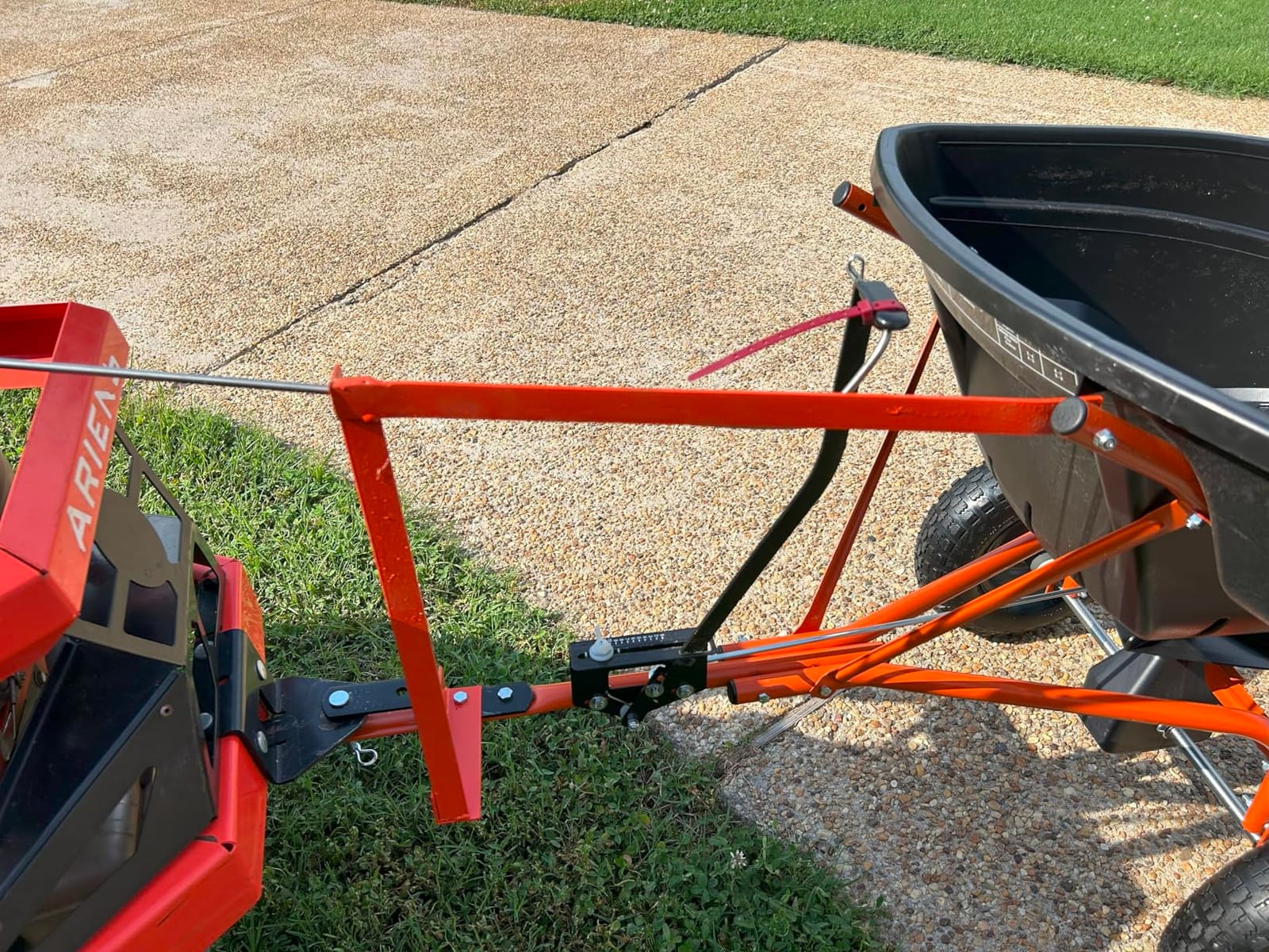 Agri-Fab Pull Behind Broadcast Spreader for Seed, Fertilizer, Salt and Ice Melt, 130 lb Hopper Capacity with Universal Hitch and 12 Ft Spread Width customer photo 2