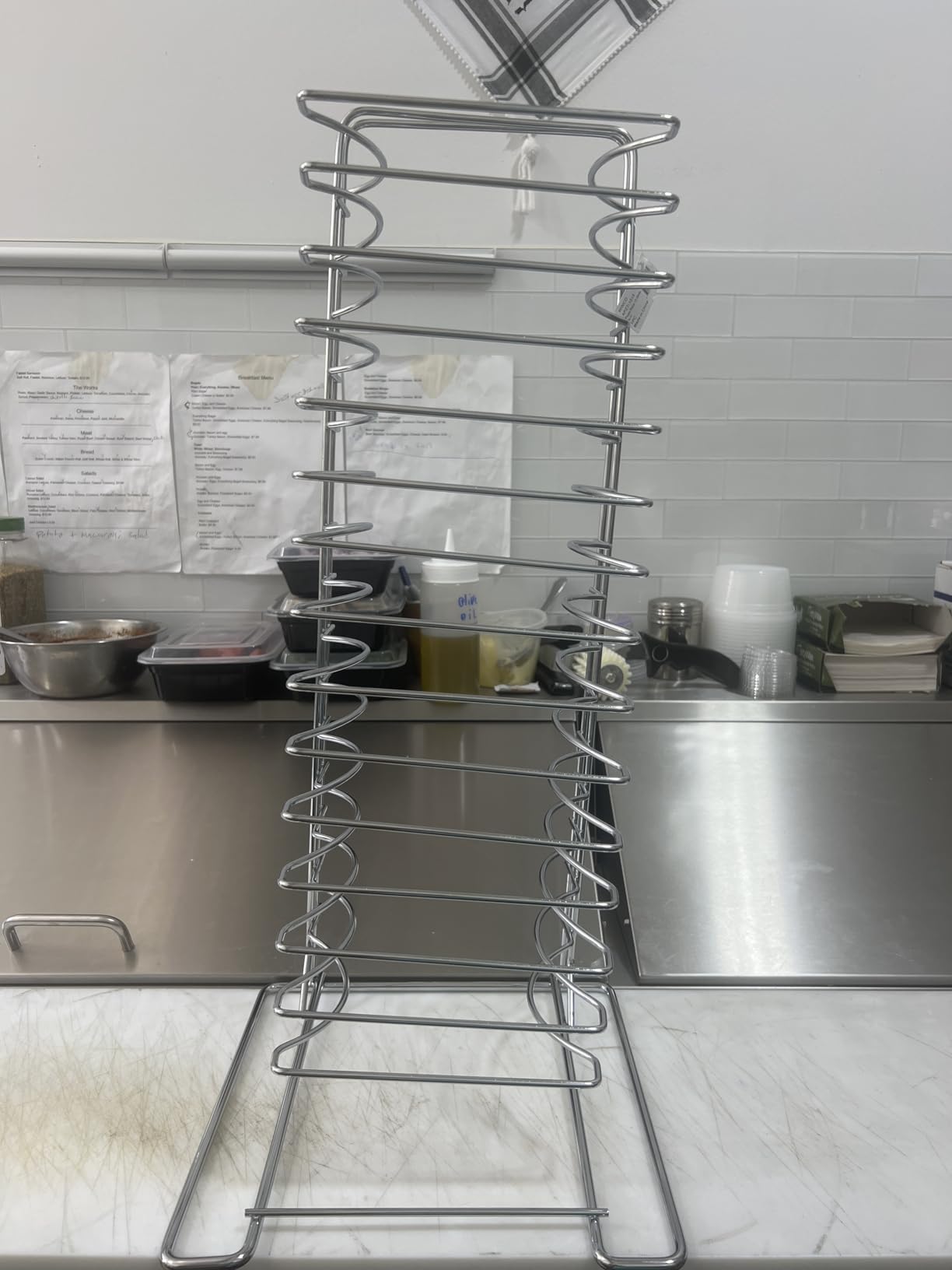 Winco APZT-1015 15-Slot Aluminum Pizza Pan Rack customer photo 2