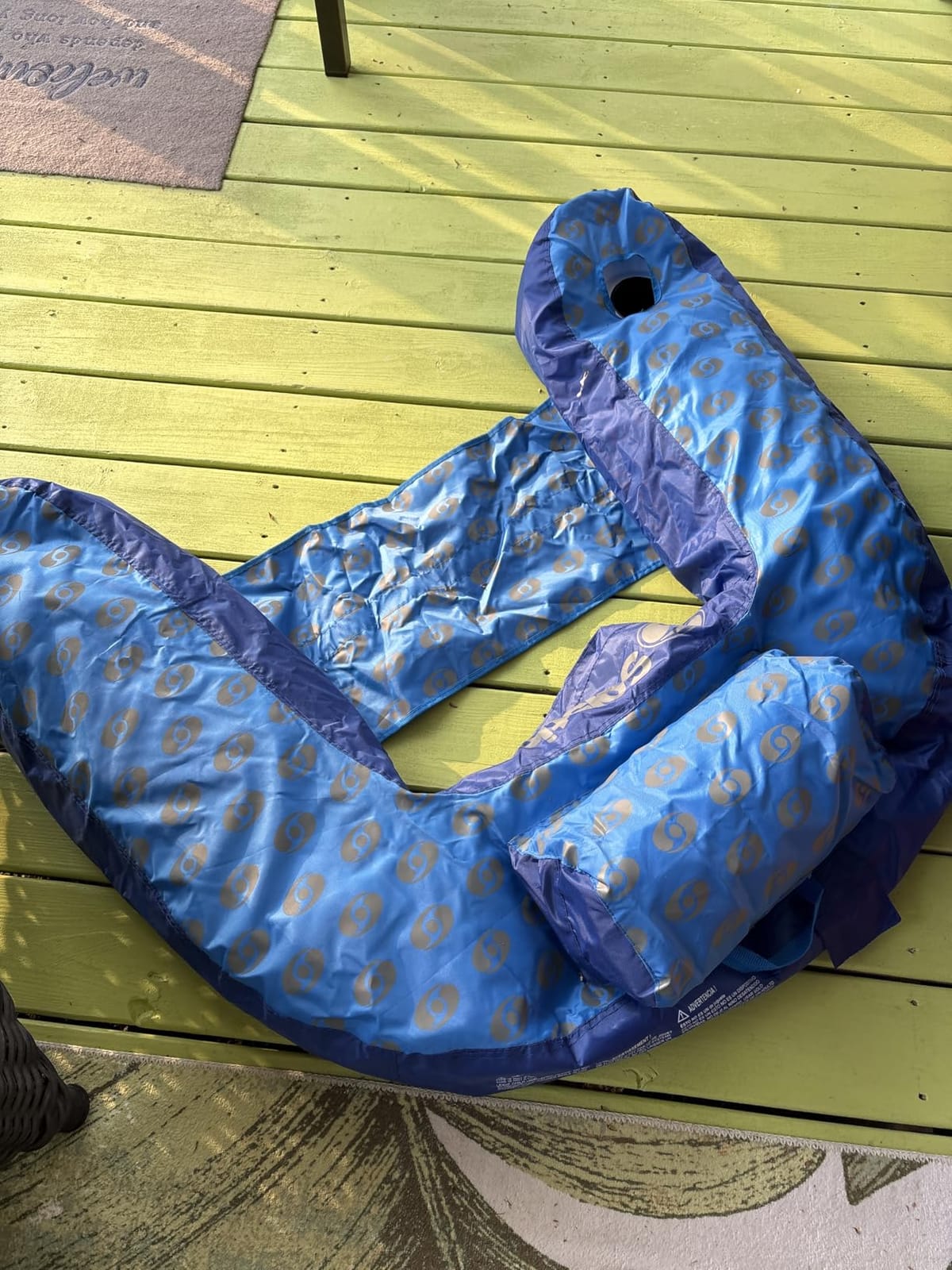 SWIMLINE Original Fabric Covered Inflatable Pool Lounger | with Comfortable Sling Seat, Back Rest, and Built in Cup Holder | for Pool, Beach, Lake, and More customer photo 2