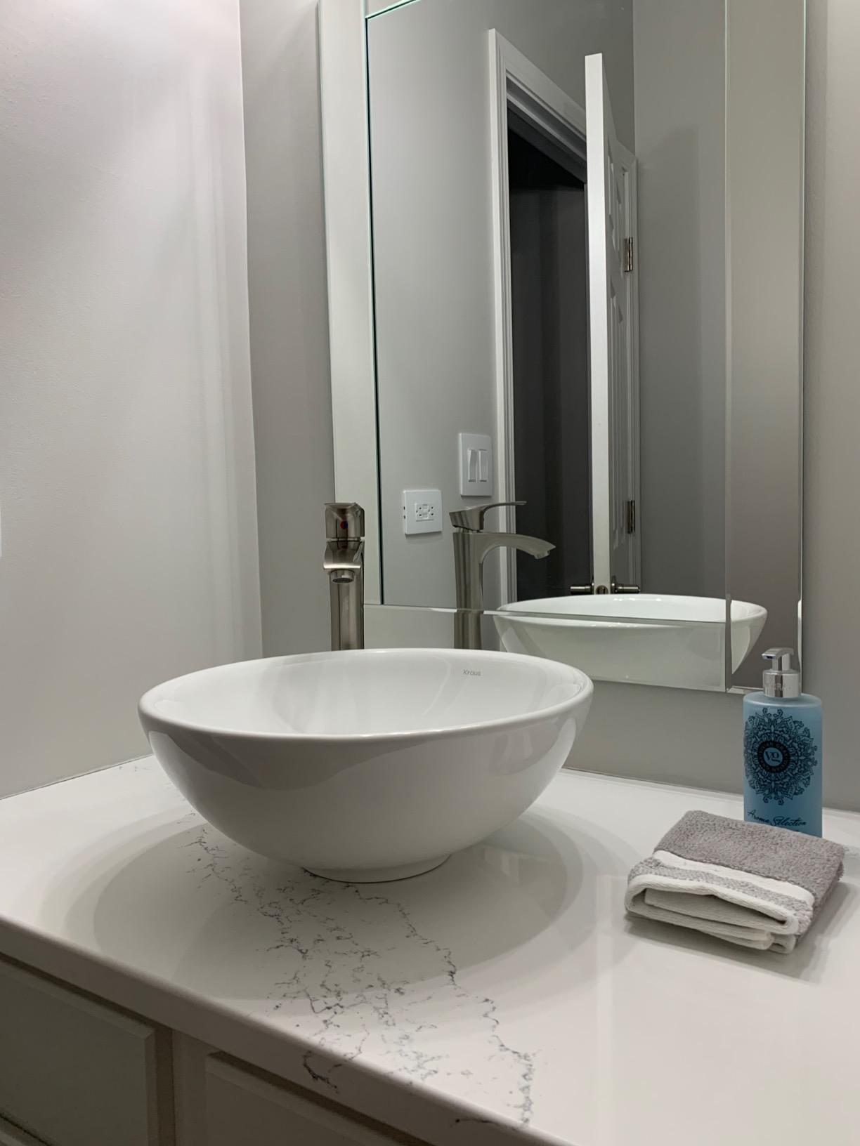 KRAUS Elavo Round Vessel White Porcelain Ceramic Bathroom Sink, 16 inch KCV-141 customer photo 1