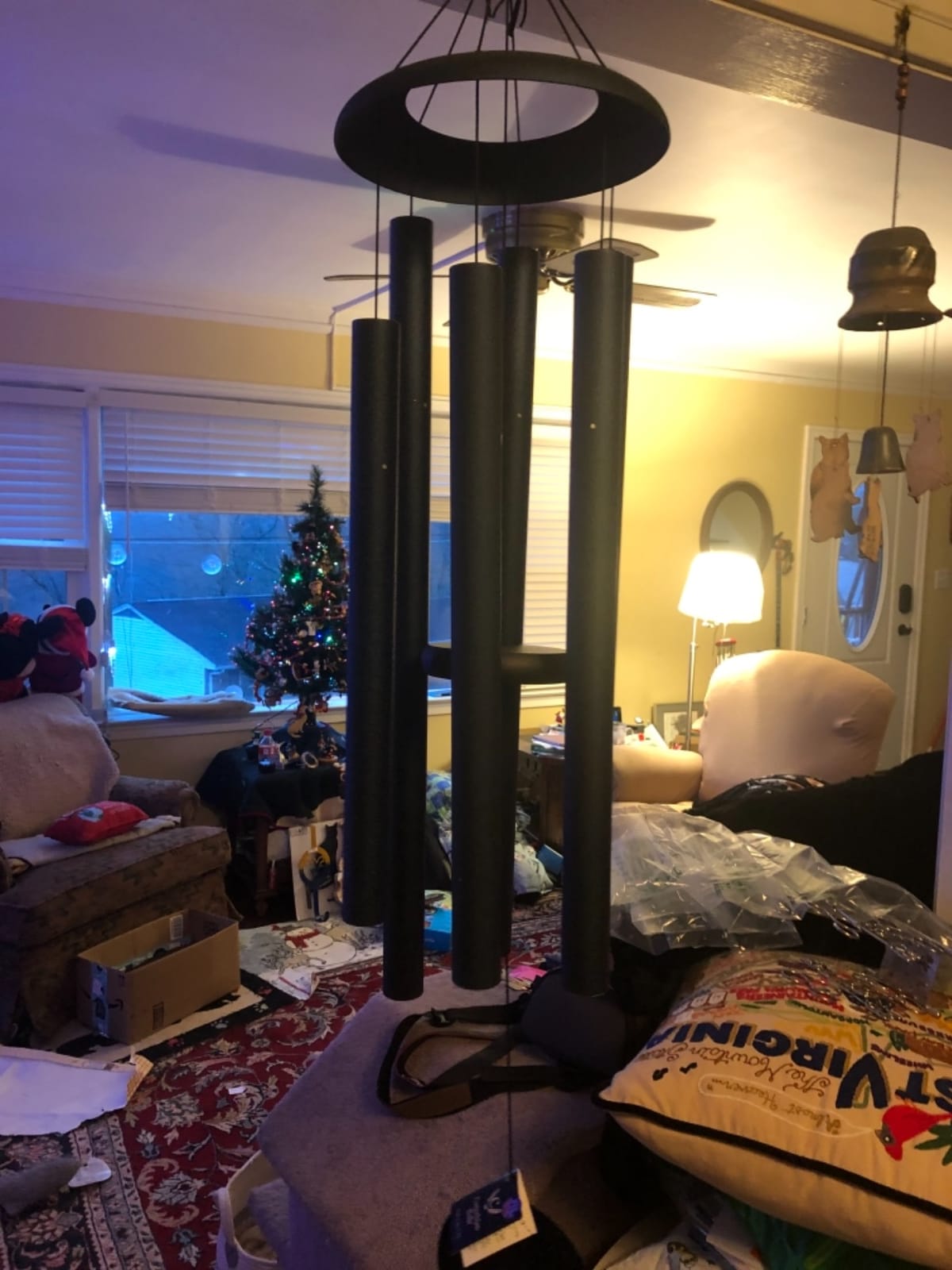 Corinthian Bells 50 Inch Black Extra Large Deep Tone Wind Chimes for Outside, Modern Metal Wind Chime, Made in USA customer photo 1