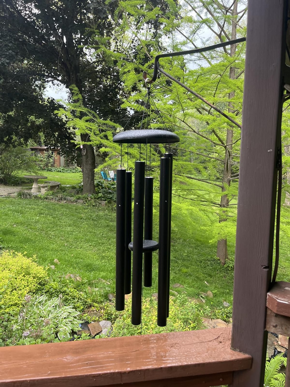 Corinthian Bells 44 Inch Black Large Deep Tone Wind Chimes for Outside, Modern Metal Wind Chime, Made in USA customer photo 2