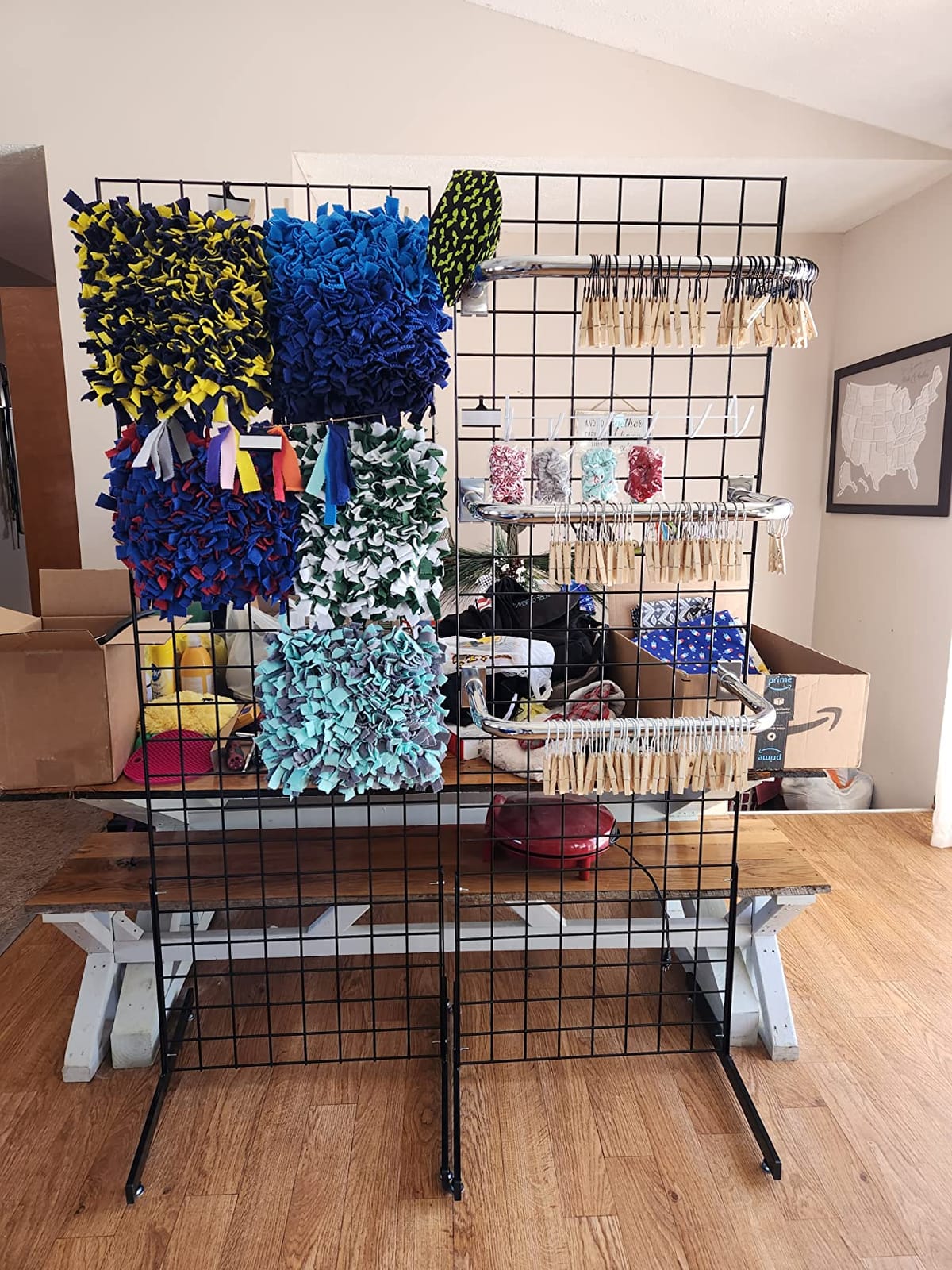 2' x 6' Gridwall Panel Tower with T-Base Floorstanding Display Kit, 2-Pack Black customer photo 2