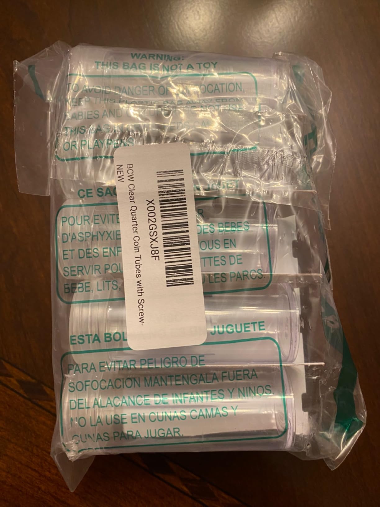 BCW Quarter Coin Tubes for Washington Quarters, Screw-On Caps, 10 Pack | Each clear tube holds 40 unwrapped 24.3 mm US Washington quarters with a secure screw-on cap for organized storage customer photo 2