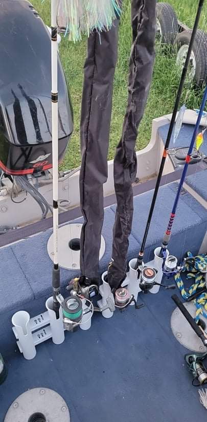 SeaSense 3-Rack Fishing Rod Holder for Your Boat, Pontoon, Garage – Convenient Storage for Fishing Poles, Pliers, Filet Knives & Other Gear – Mounting Hardware Included, Snaps Together Easily customer photo 1