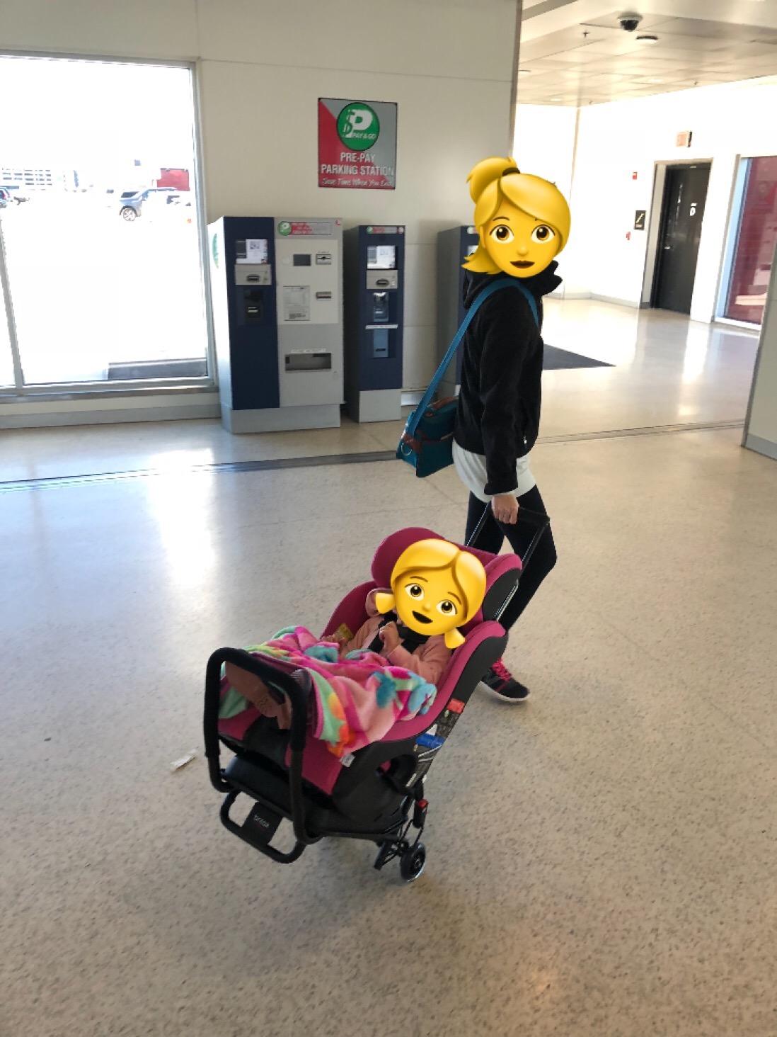 Britax Car Seat Travel Cart | Adjustable Handle + Compact Fold + Fits in Airplane Overhead Bin , Black, 42x13.5x5.5 Inch (Pack of 1) customer photo 1