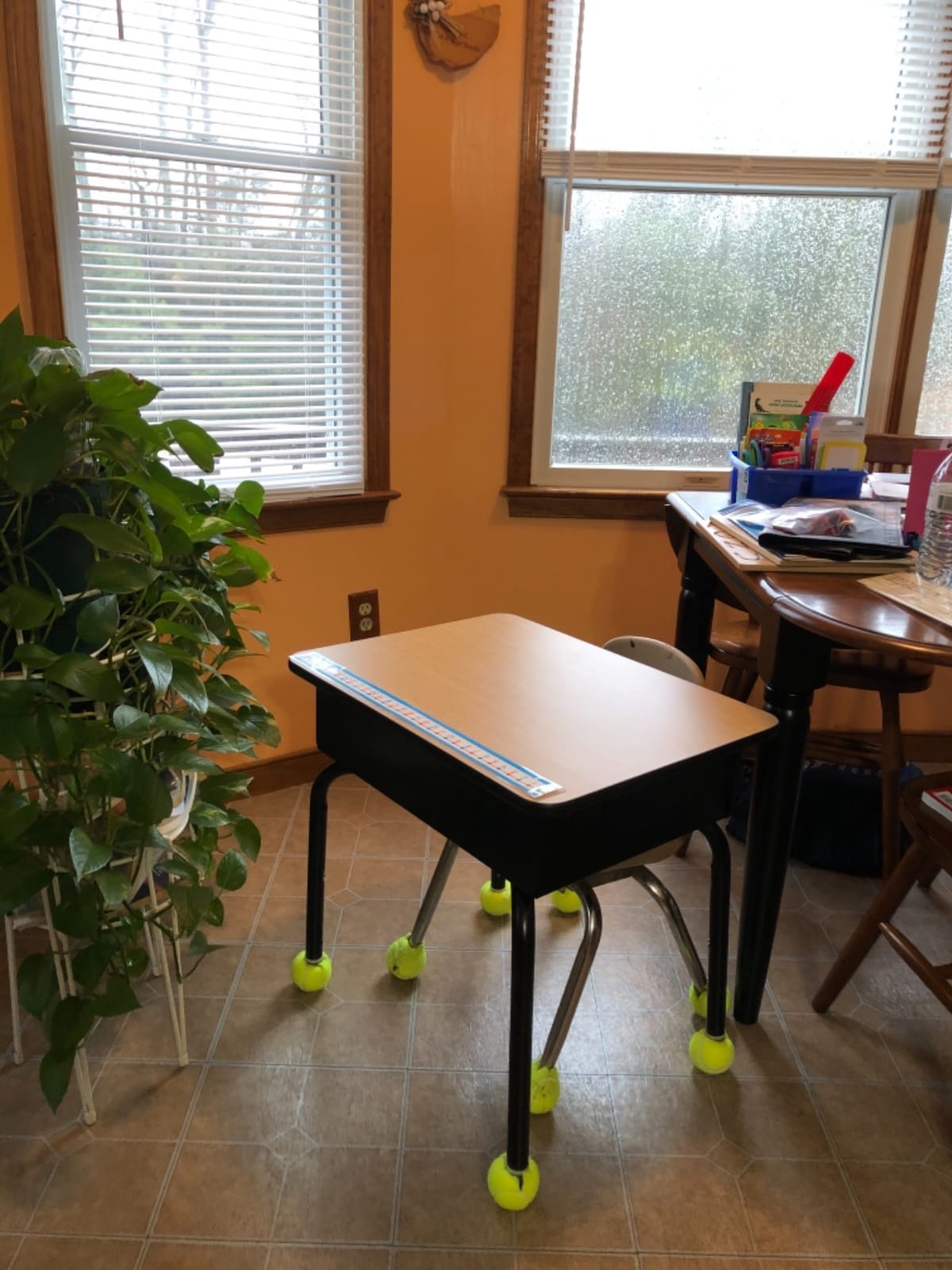 Flash Furniture Metal Student Desk with Open Book Box, Natural customer photo 2