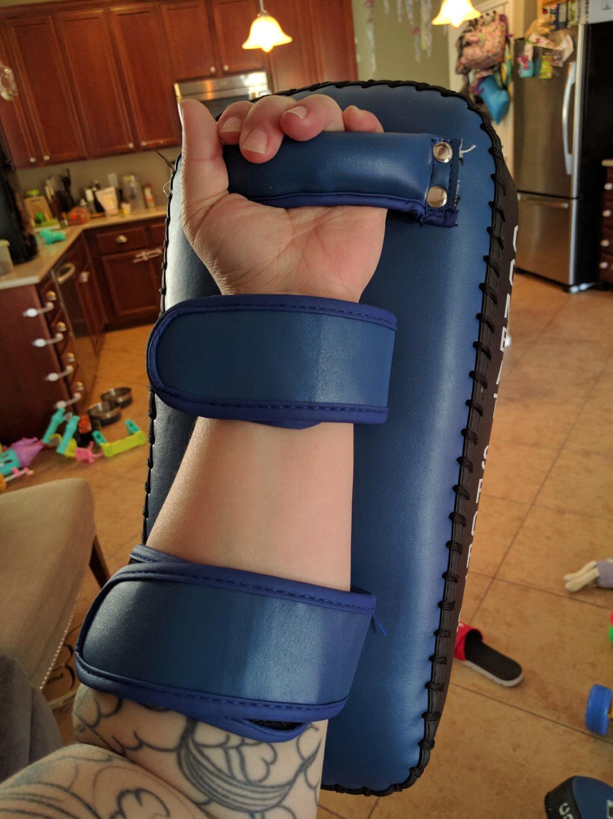 Combat Sports Leather Muay Thai Pads - MMA Striking Targets | Ultra-lightweight leather kick shields featuring Dome Air Technology customer photo 2