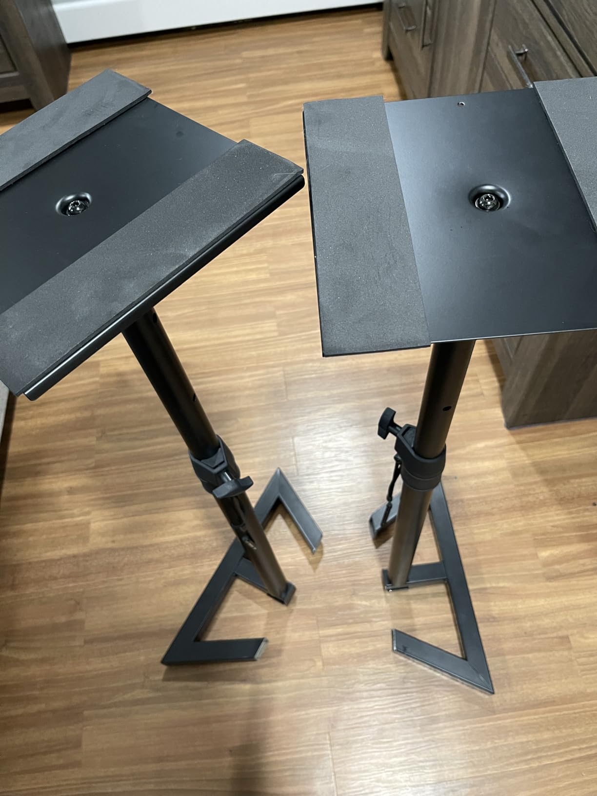 Rockville RVSM1 Black Pair Adjustable Height Studio Monitor Speaker Stands | 33
