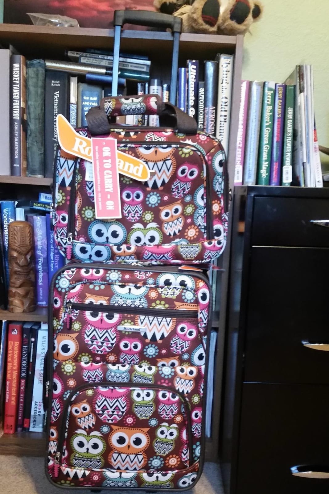 Rockland Fashion Softside Upright Luggage Set, Expandable, Wheel, Telescopic Handle, Turquoise, 2-Piece (14/19) customer photo 2