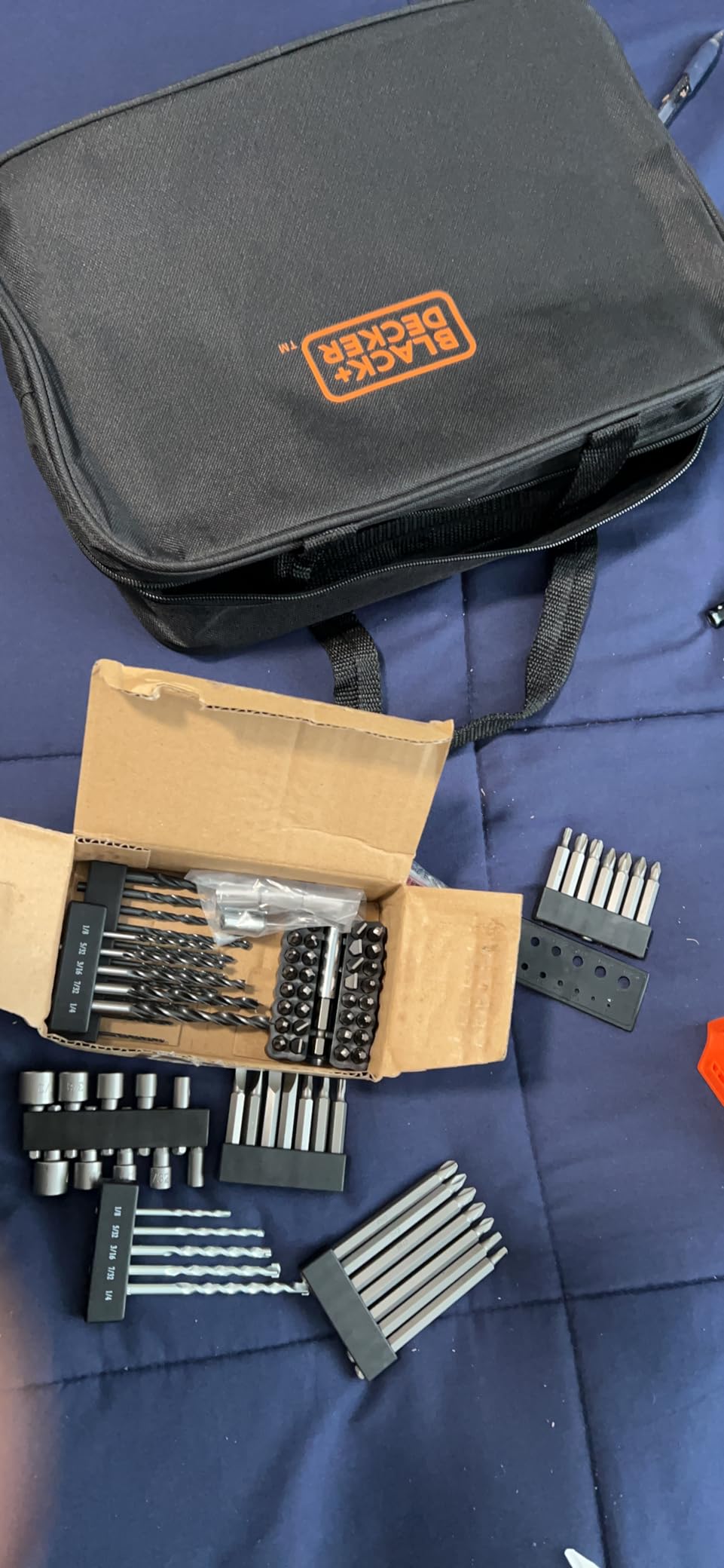 BLACK+DECKER 20V MAX* POWERCONNECT Cordless Drill Driver Kit with Drill Bit Set and Sockets, 100 pc. Tool Kit for Home, Battery and Charger Included, Orange (BDC120VA100) customer photo 1