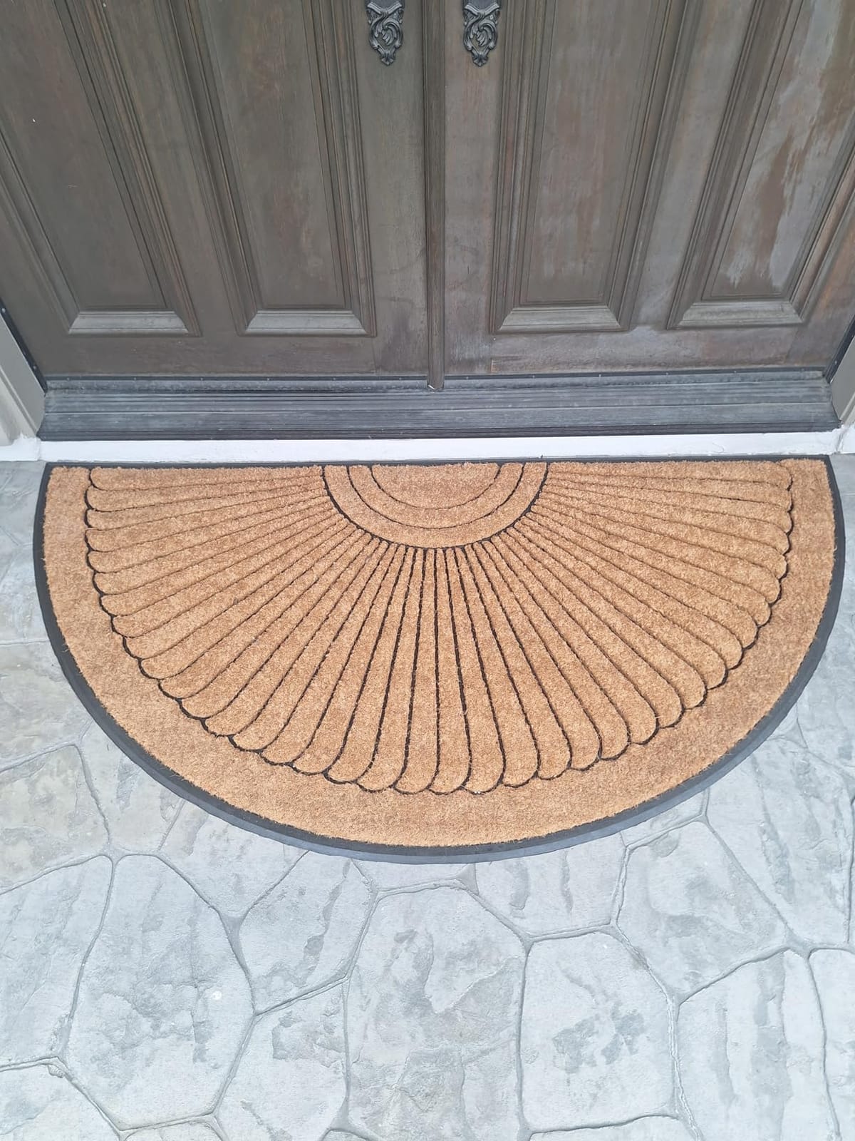 Kempf Sunburst Half Round Coco Coir Doormat, 36
